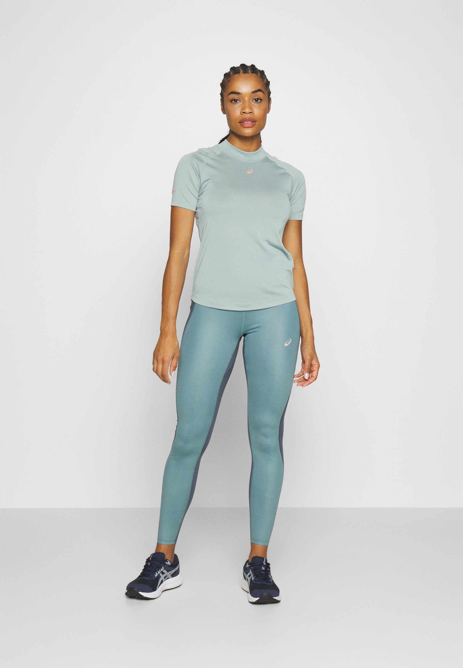 ASICS NAGINO RUN - Leggings - foggy teal/tarmac/teal