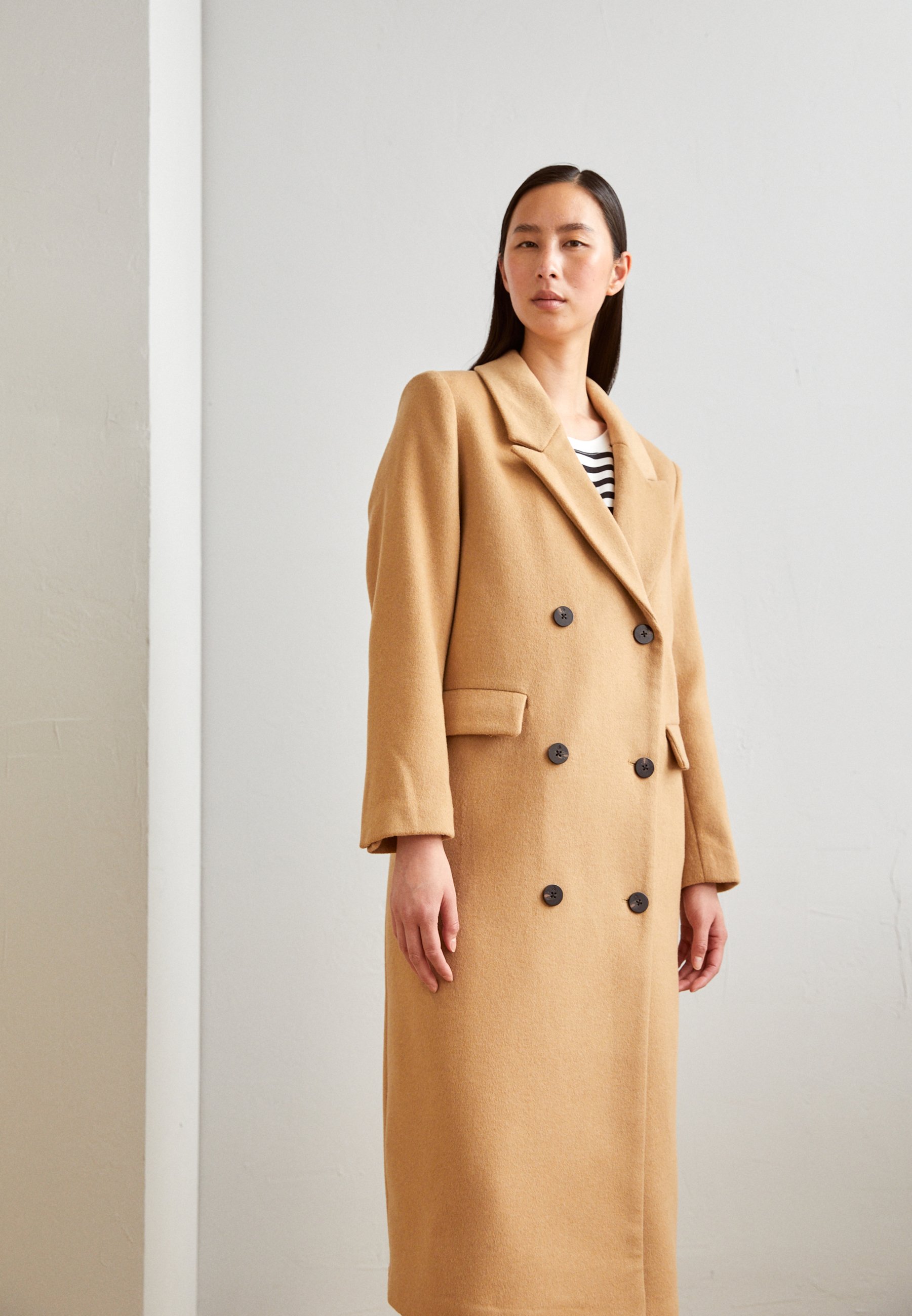 Scotch & Soda DOUBLE BREASTED COAT - Classic coat - dune/light brown