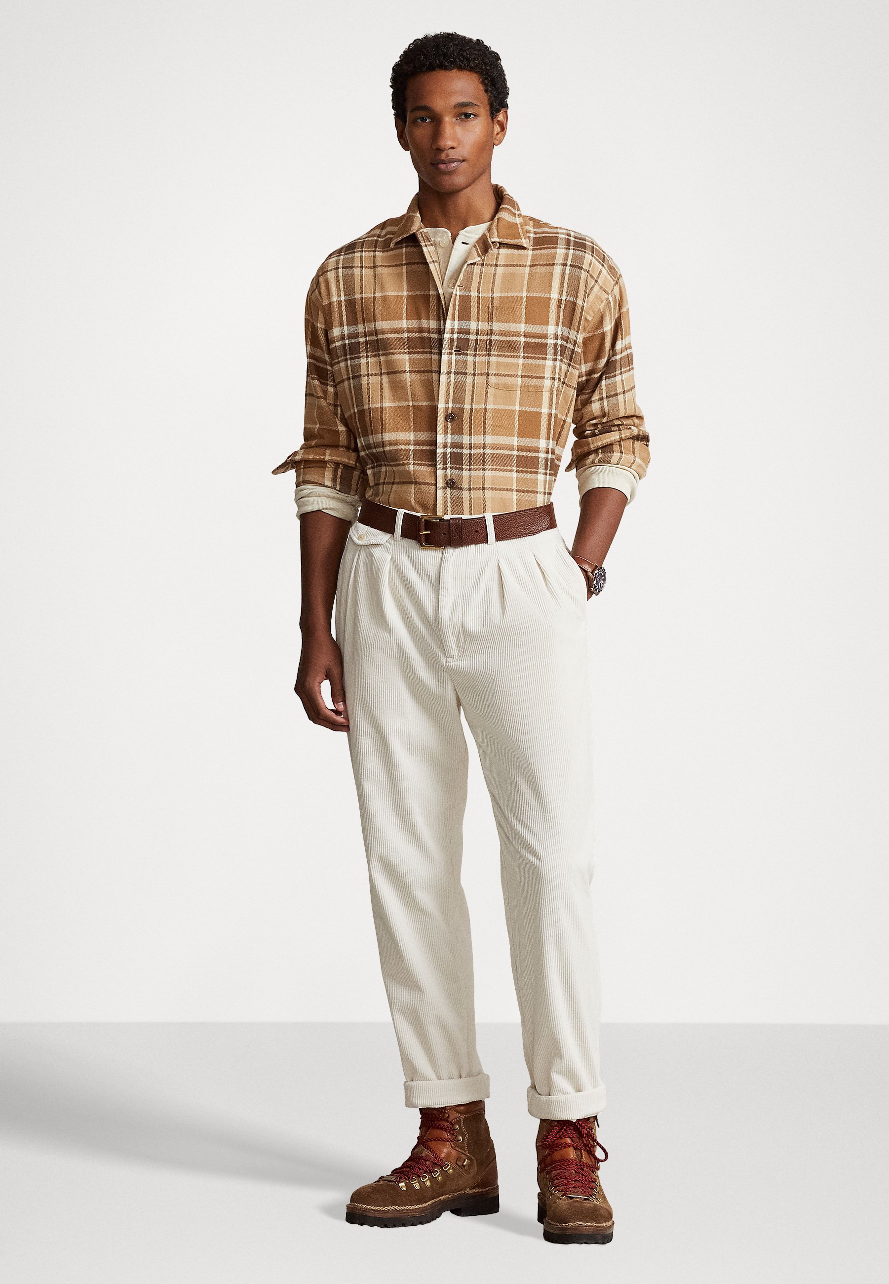 Polo Ralph Lauren LONG SLEEVE SPORT - Shirt - khaki/brown/light brown