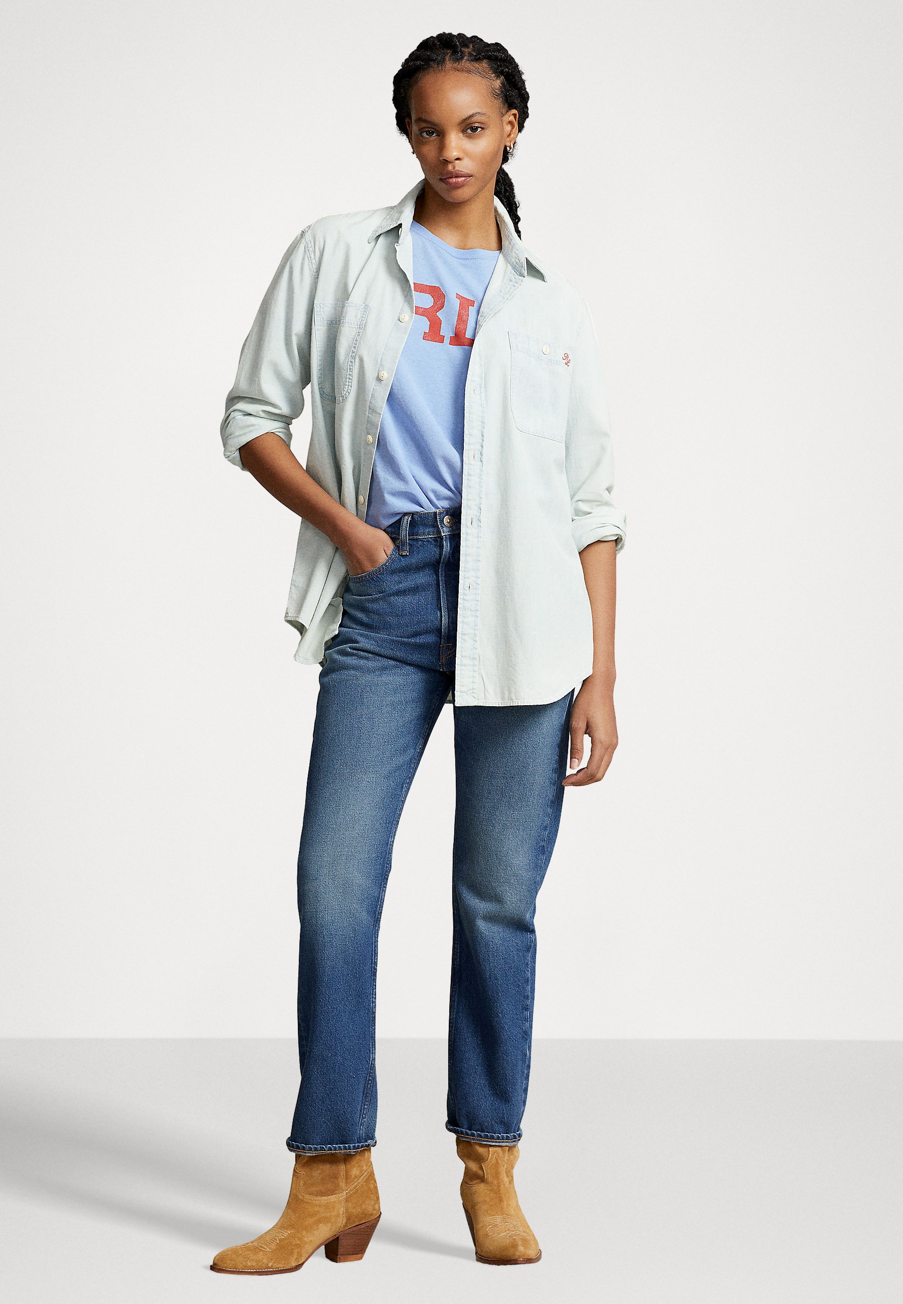 Polo Ralph Lauren Print T-shirt - dress shirt blue/blue
