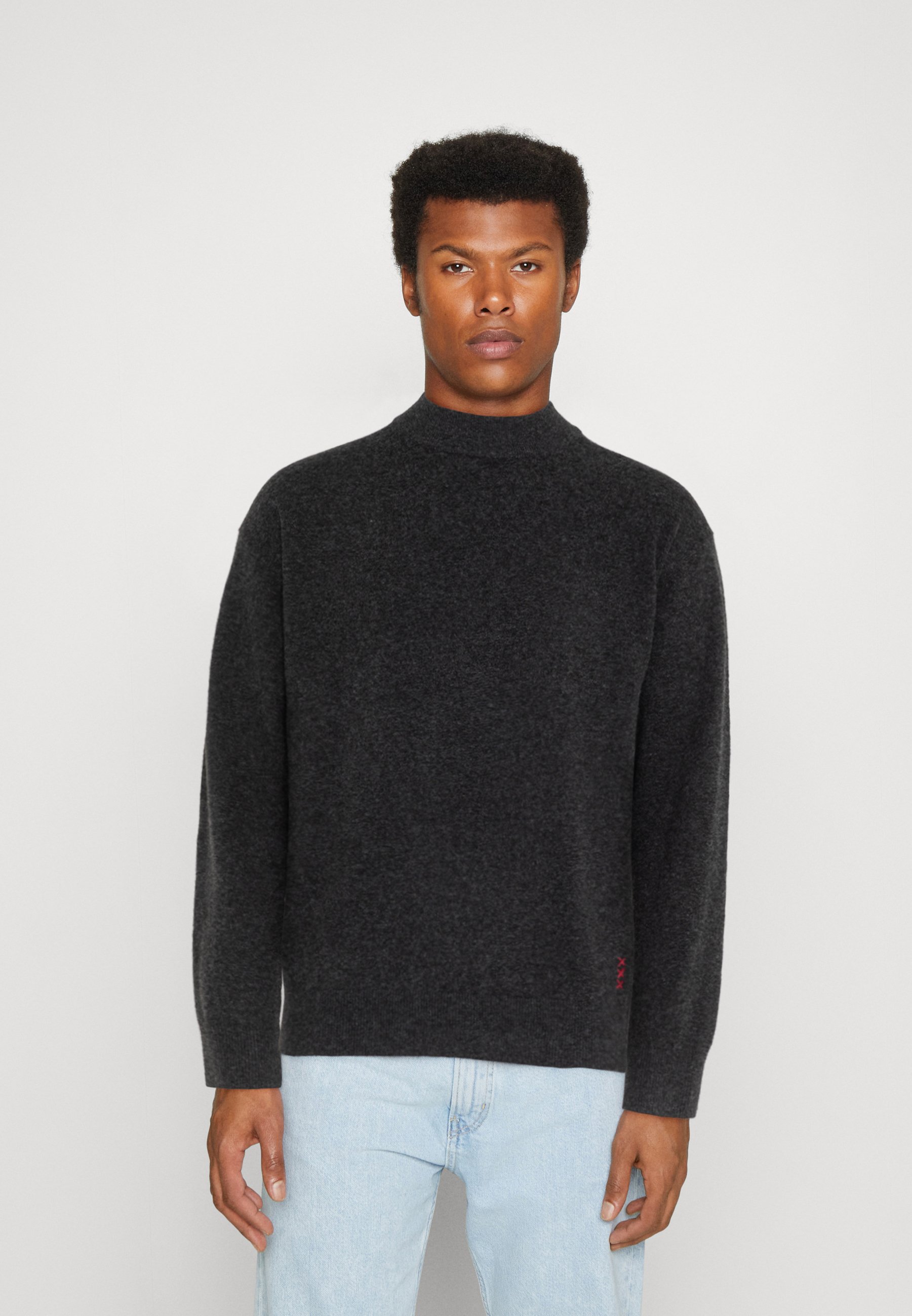Scotch & Soda DROPPED SHOULDER BASIC - Jumper - moondust/dark grey