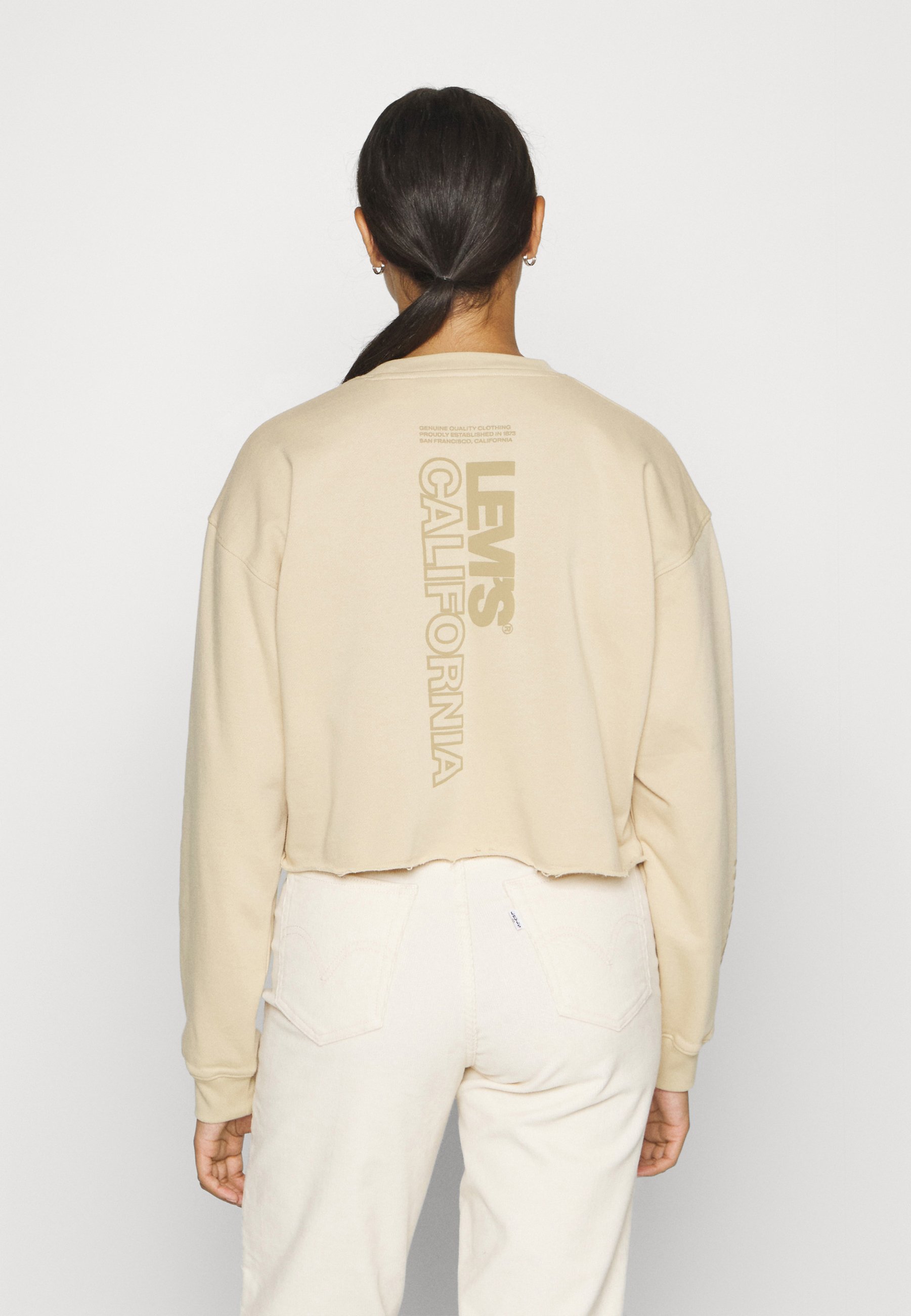 Levi's® CARLA RAW CUT CREW - Sweatshirt - taupe