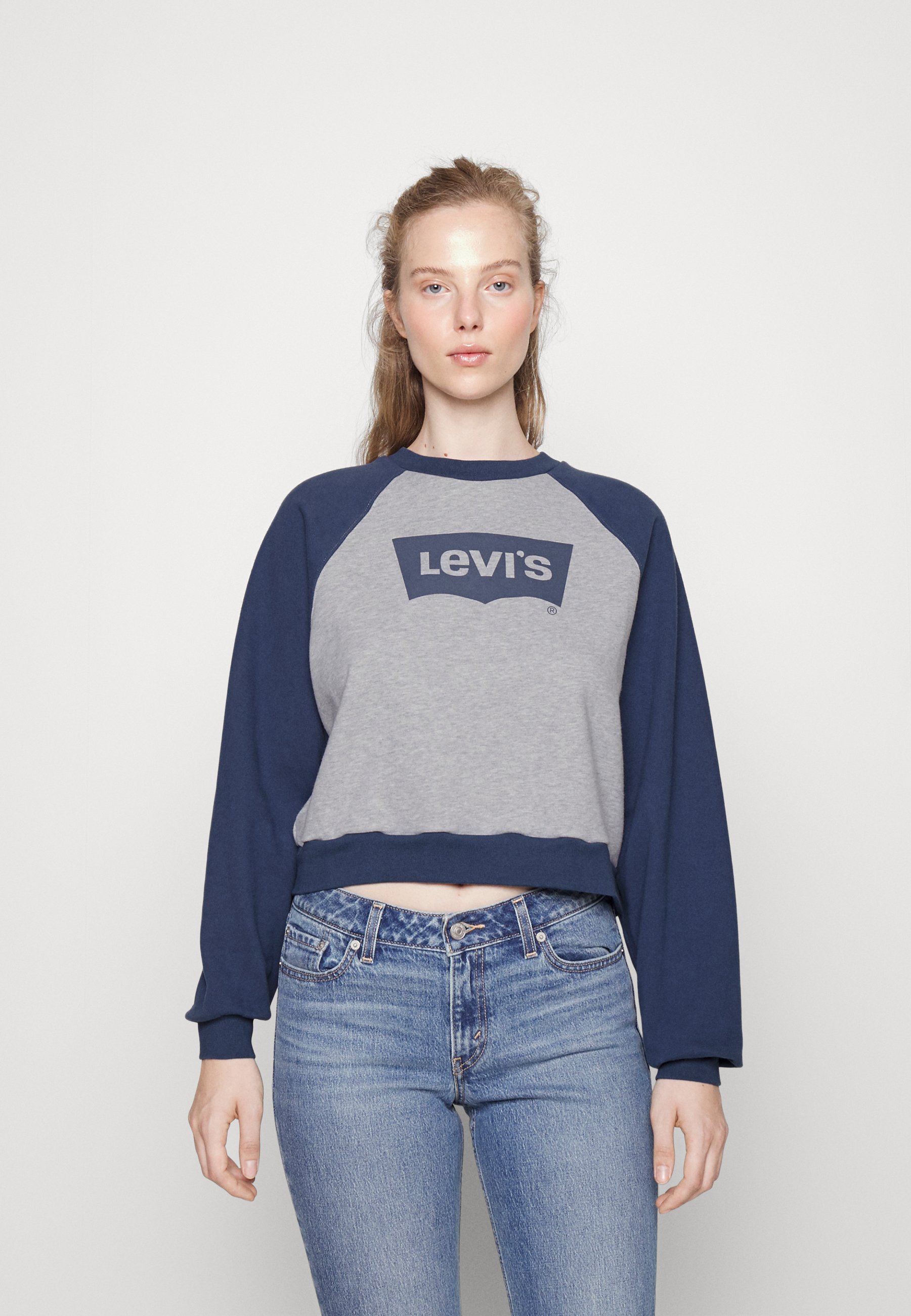 Levi's® VINTAGE RAGLAN CREW - Sweatshirt - starstruck heather/sargasso sea/grey