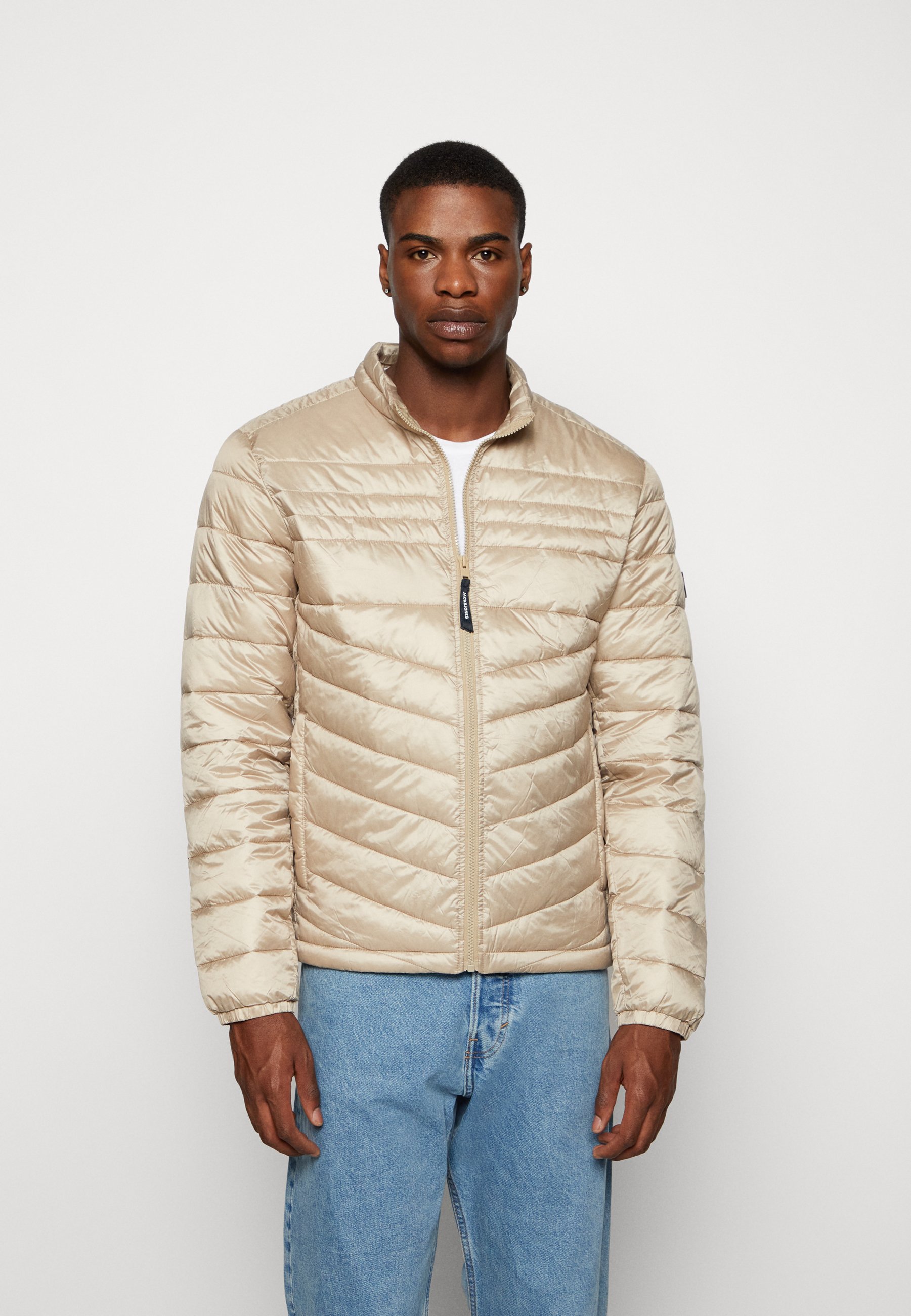 Jack &Jones JJEHERO PUFFER COLLAR - Winter jacket - crockery/beige