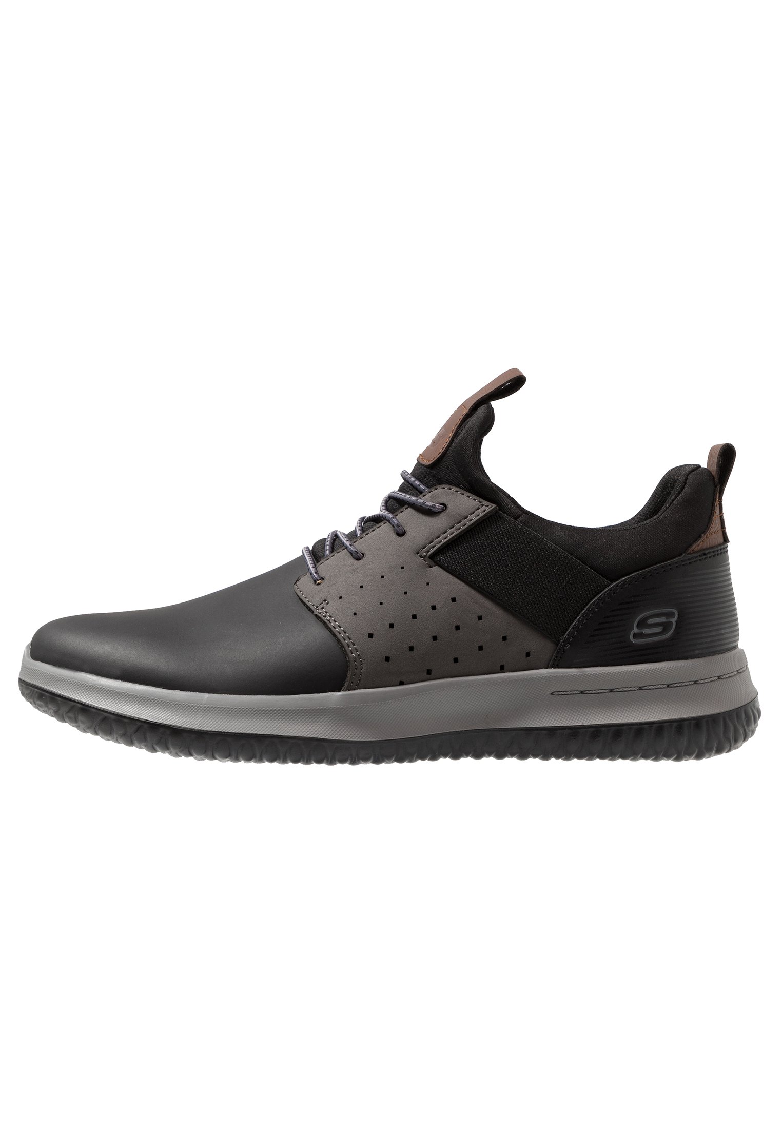 Skechers DELSON AXTON - Slip-ons - black/gray/black
