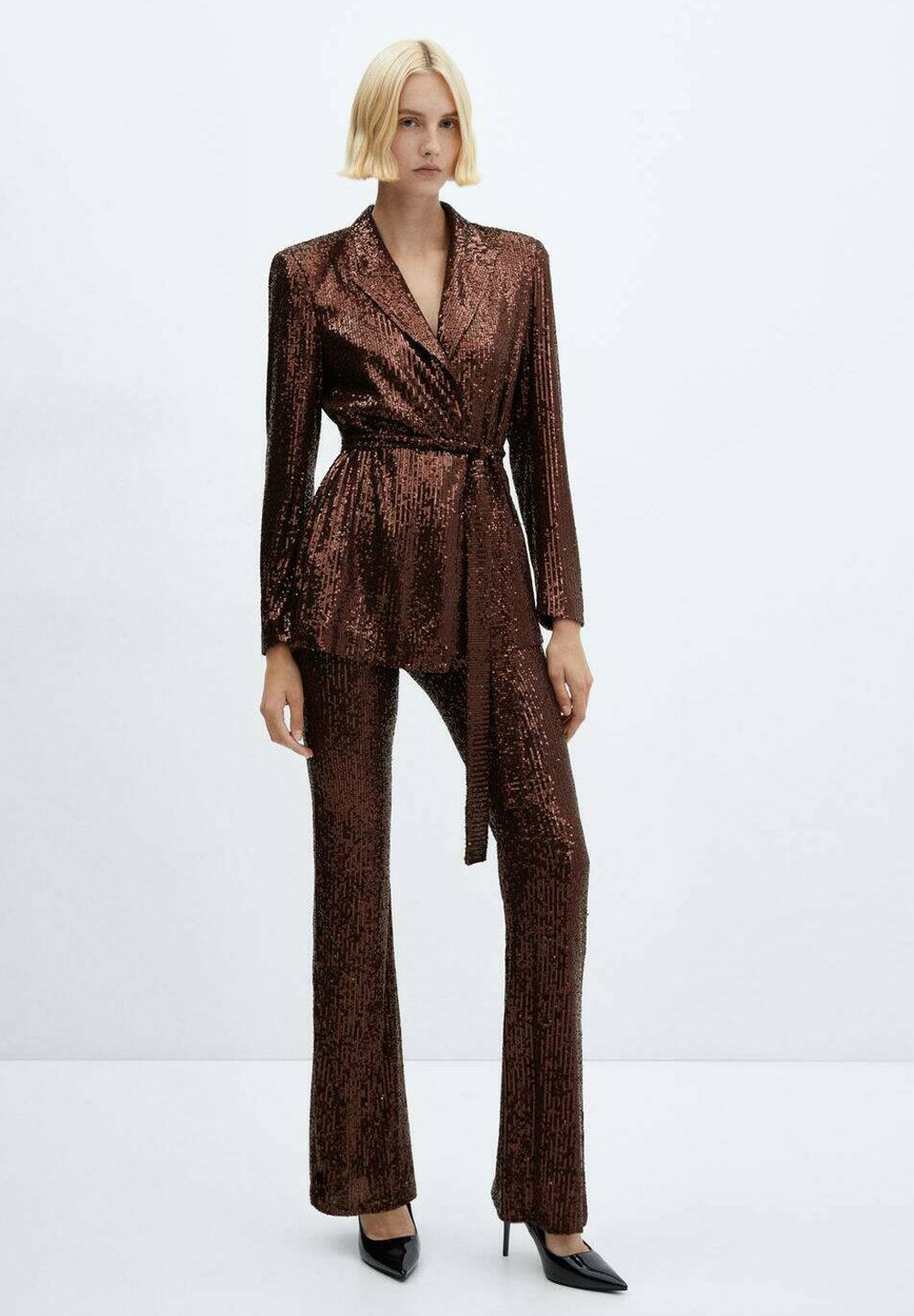 Mango XLENJUEL - Trousers - cognac