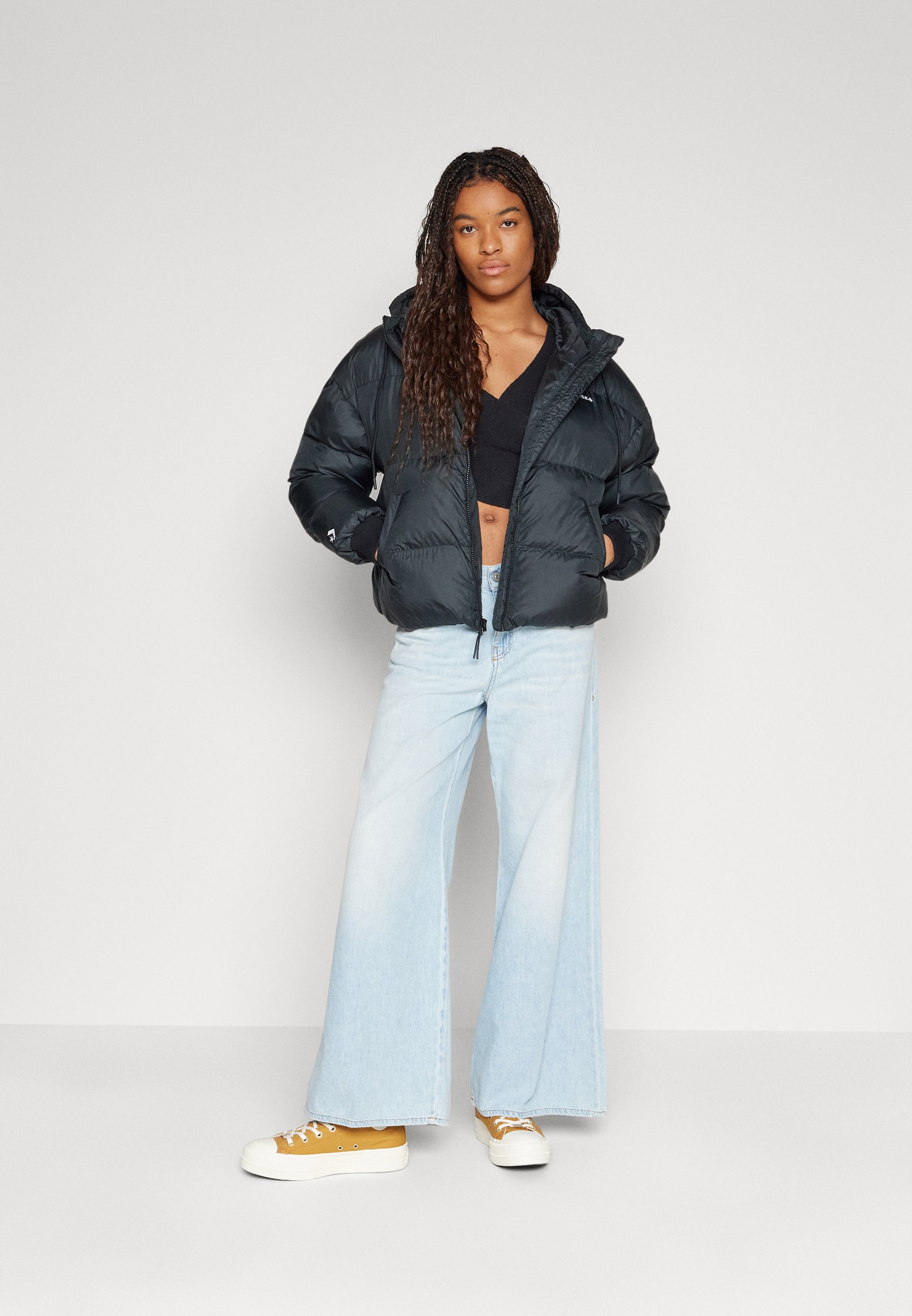 Converse SHORT PUFFER JACKET - Winter jacket - black