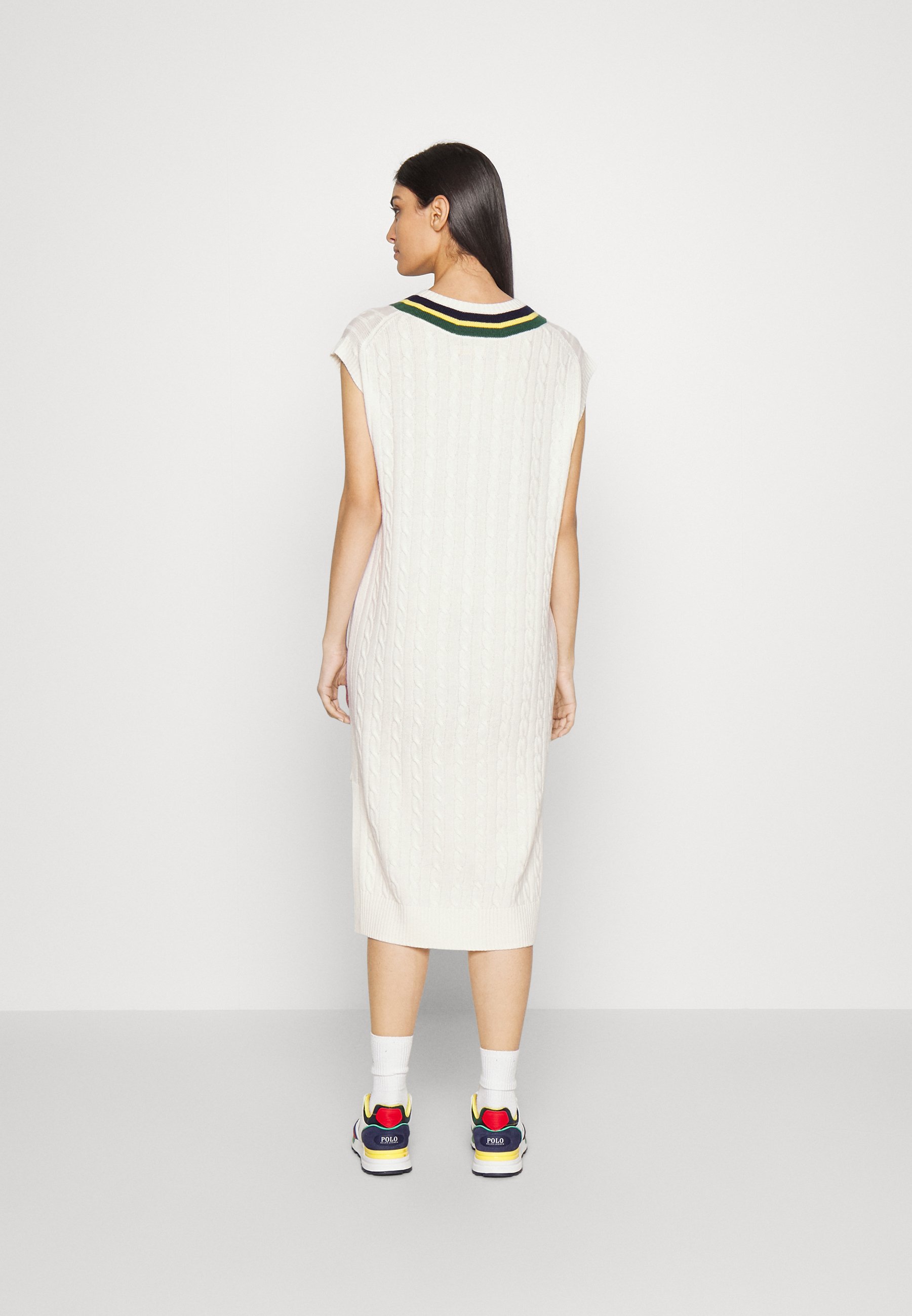Polo Ralph Lauren DRESS SHORT SLEEVE DAY DRESS - Day dress - cream multi/off-white