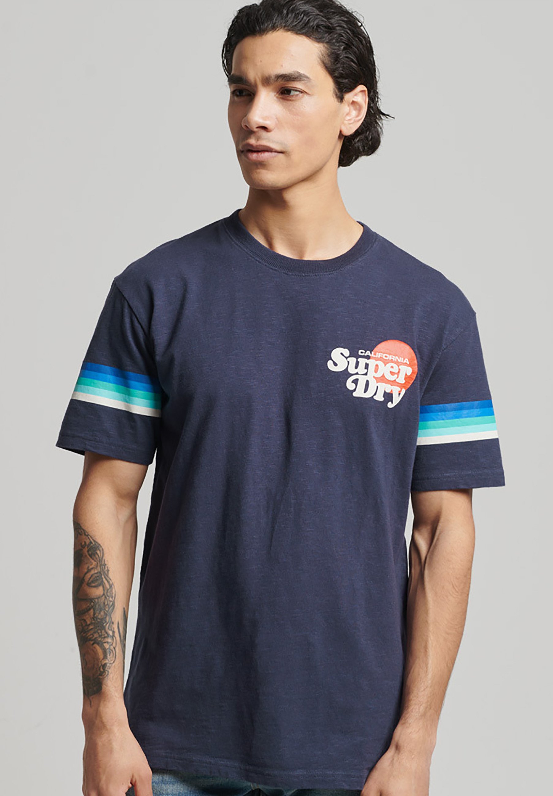 Superdry VINTAGE CALI - Print T-shirt - atlantic navy/blue