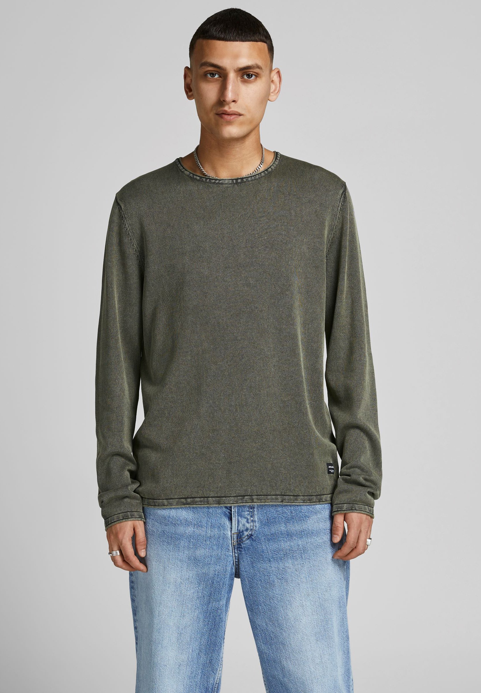 Jack &Jones JJELEO CREW NECK NOOS - Jumper - dusty olive/mottled olive