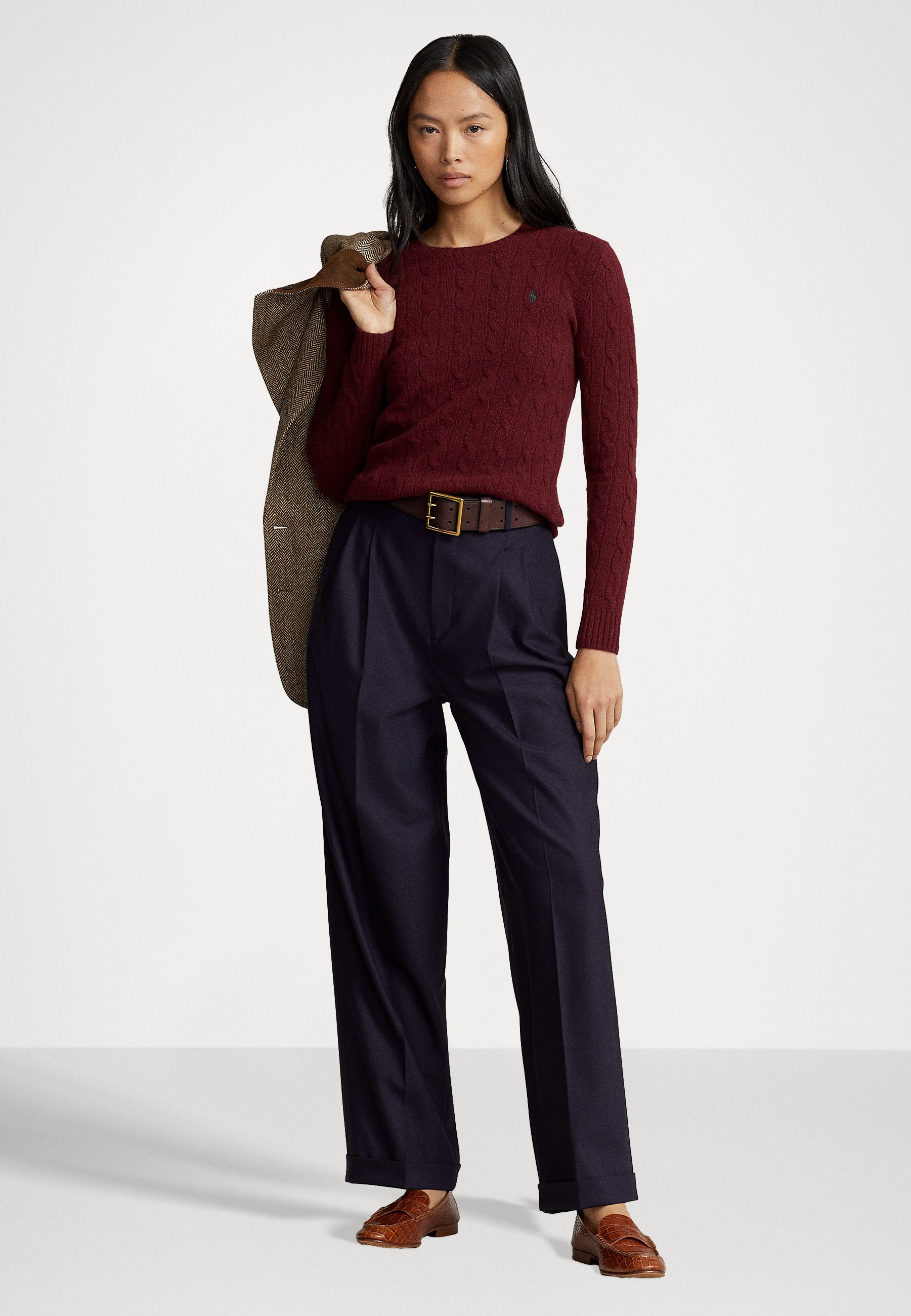 Polo Ralph Lauren JULIANNA LONG SLEEVE - Jumper - garnet red melange/red