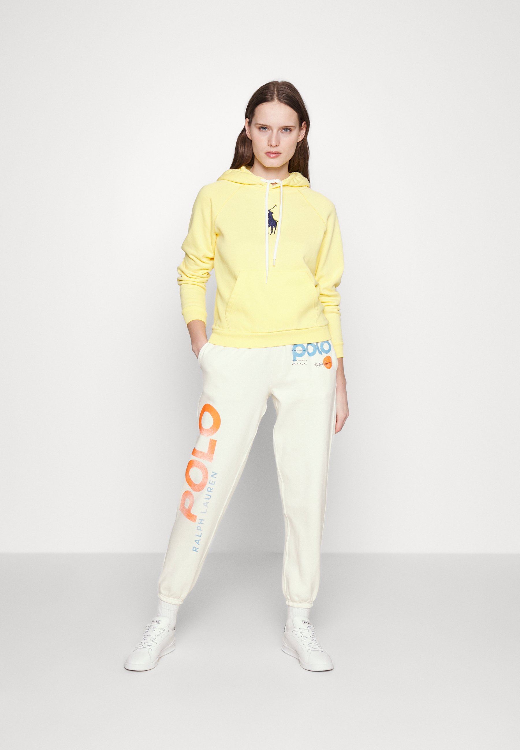 Polo Ralph Lauren WAVES ANKLE ATHLETIC - Tracksuit bottoms - clubhouse cream/off-white