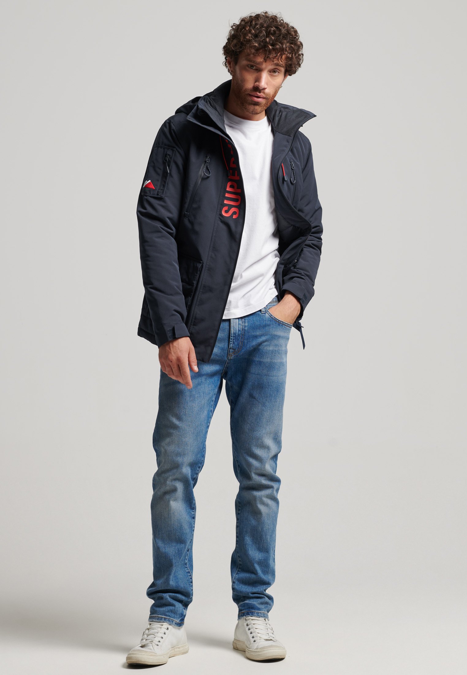 Superdry ULTIMATE SD WINDCHEATER - Outdoor jacket - nordic chrome navy risk red/mottled dark blue