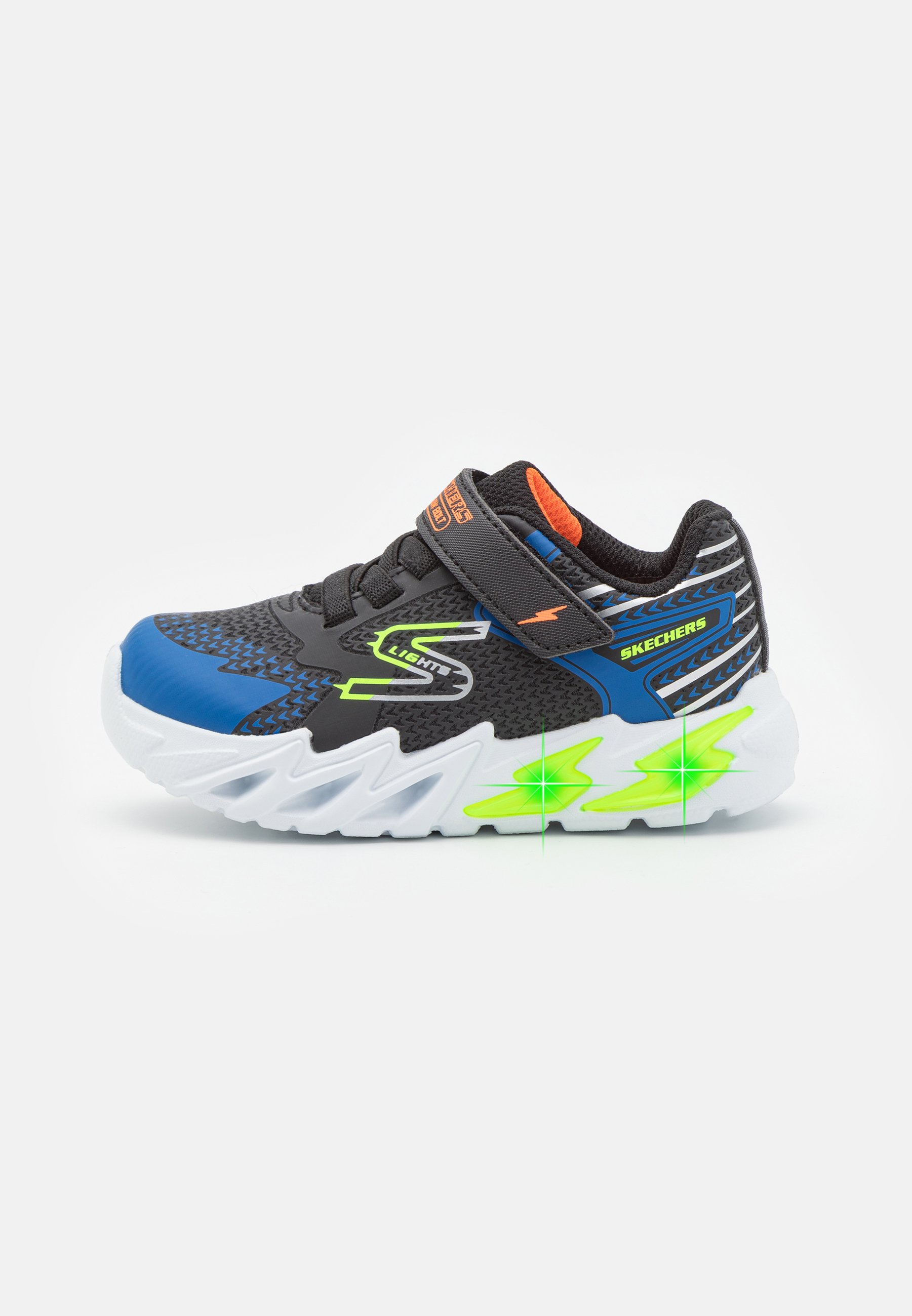 Skechers LIGHTED GORE & STRAP  - Trainers - black/blue/lime/orange trim/black