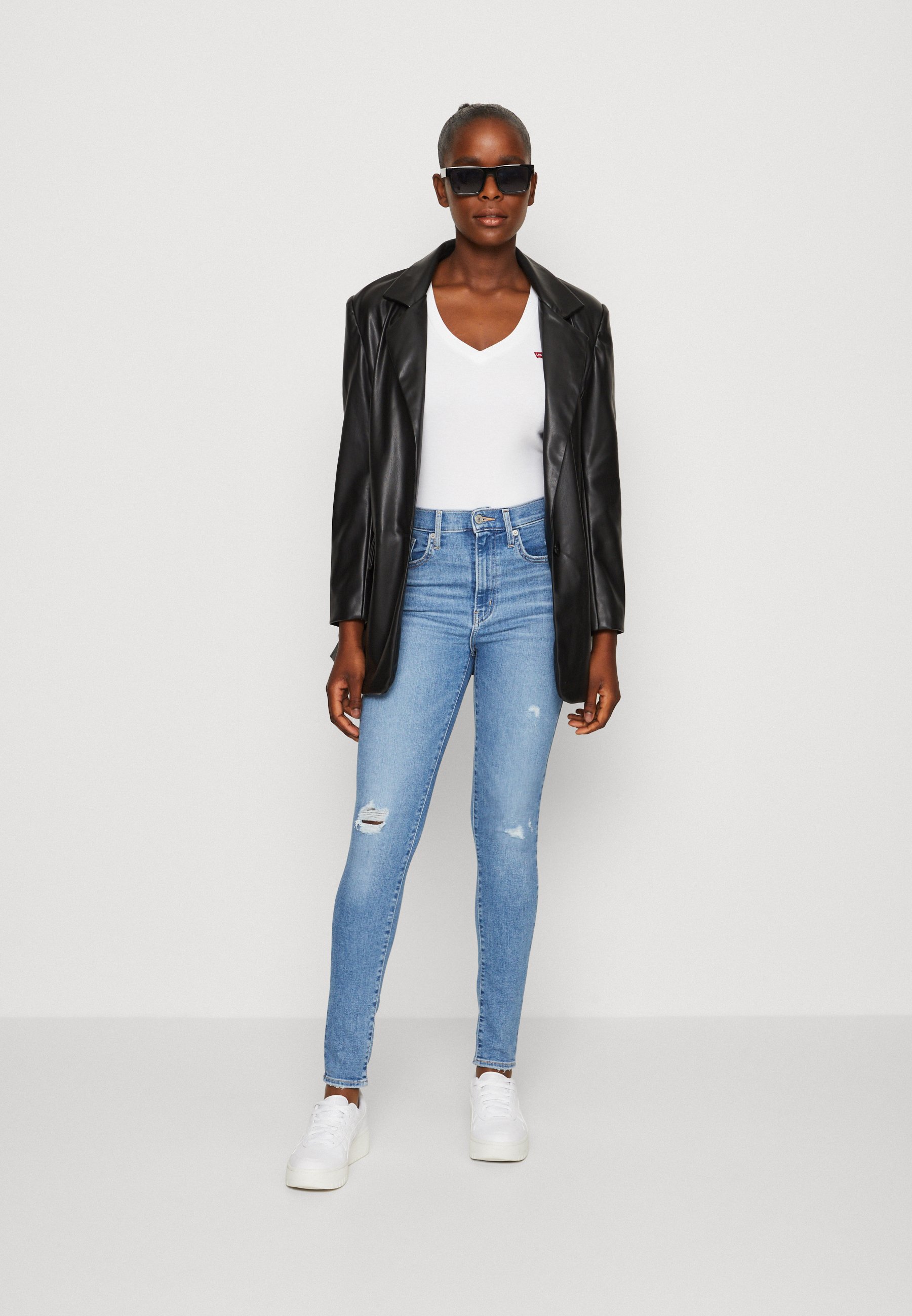 Levi's® MILE HIGH SUPER SKINNY - Jeans Skinny Fit - keep away/destroyed denim