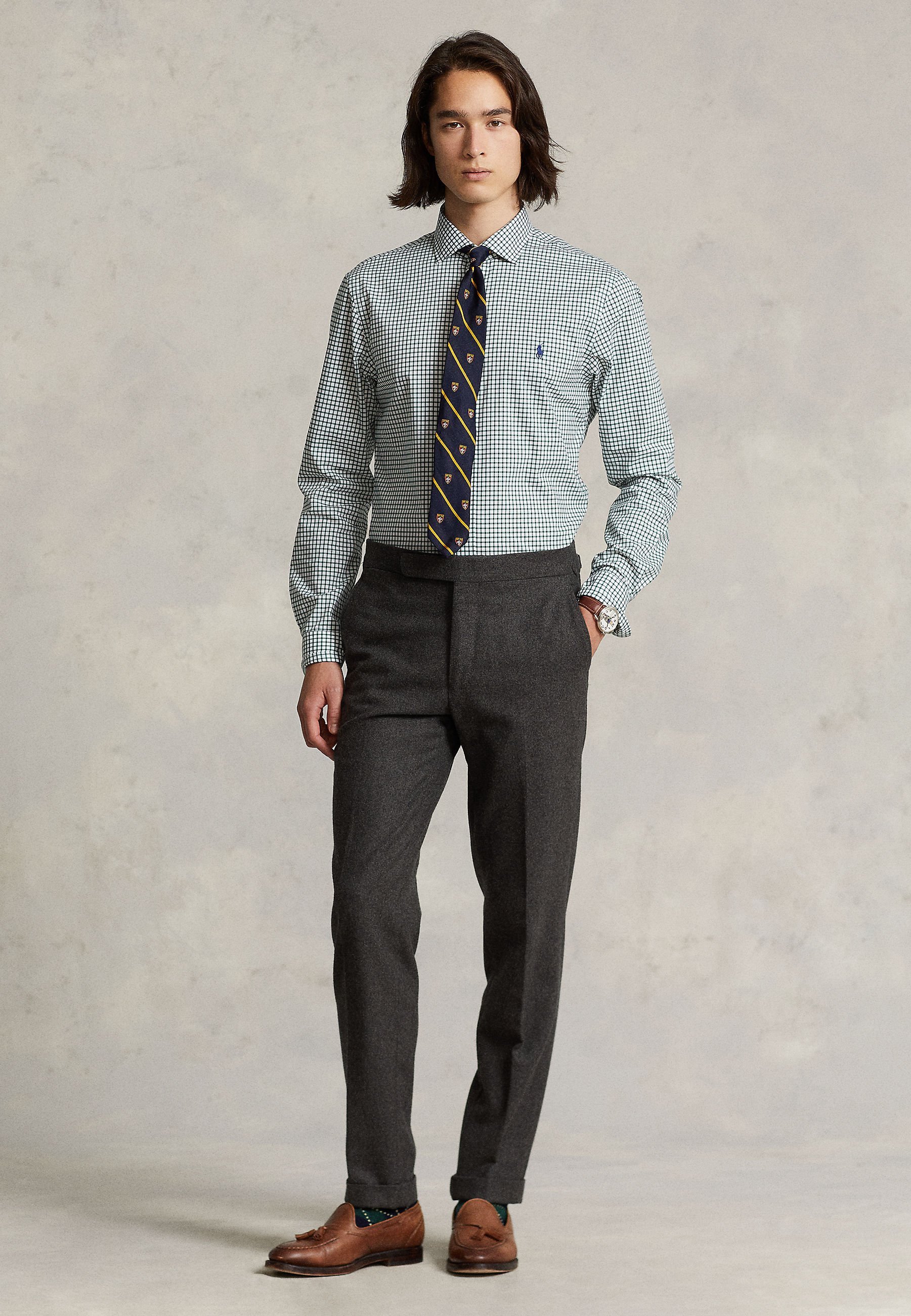 Polo Ralph Lauren SLIM FIT CHECKED SHIRT - Formal shirt - pine/white/white