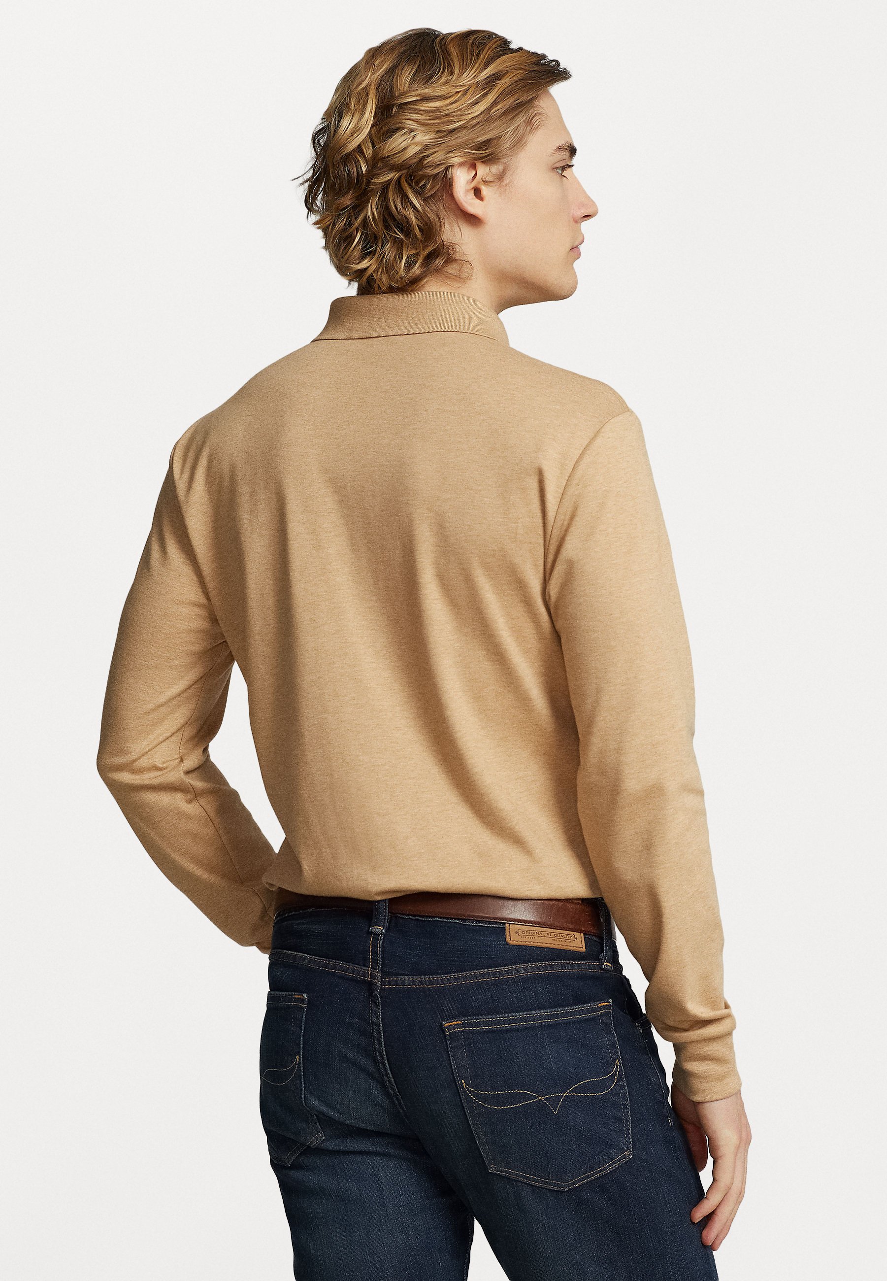 Polo Ralph Lauren LONG SLEEVE - Polo shirt - classic camel heather/camel