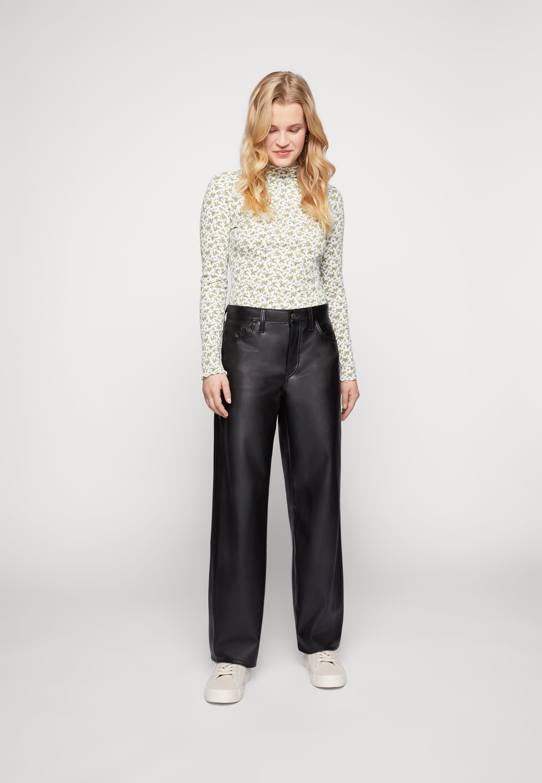 Levi's® FX LEATHER BAGGY DAD - Trousers - slippery slope/black