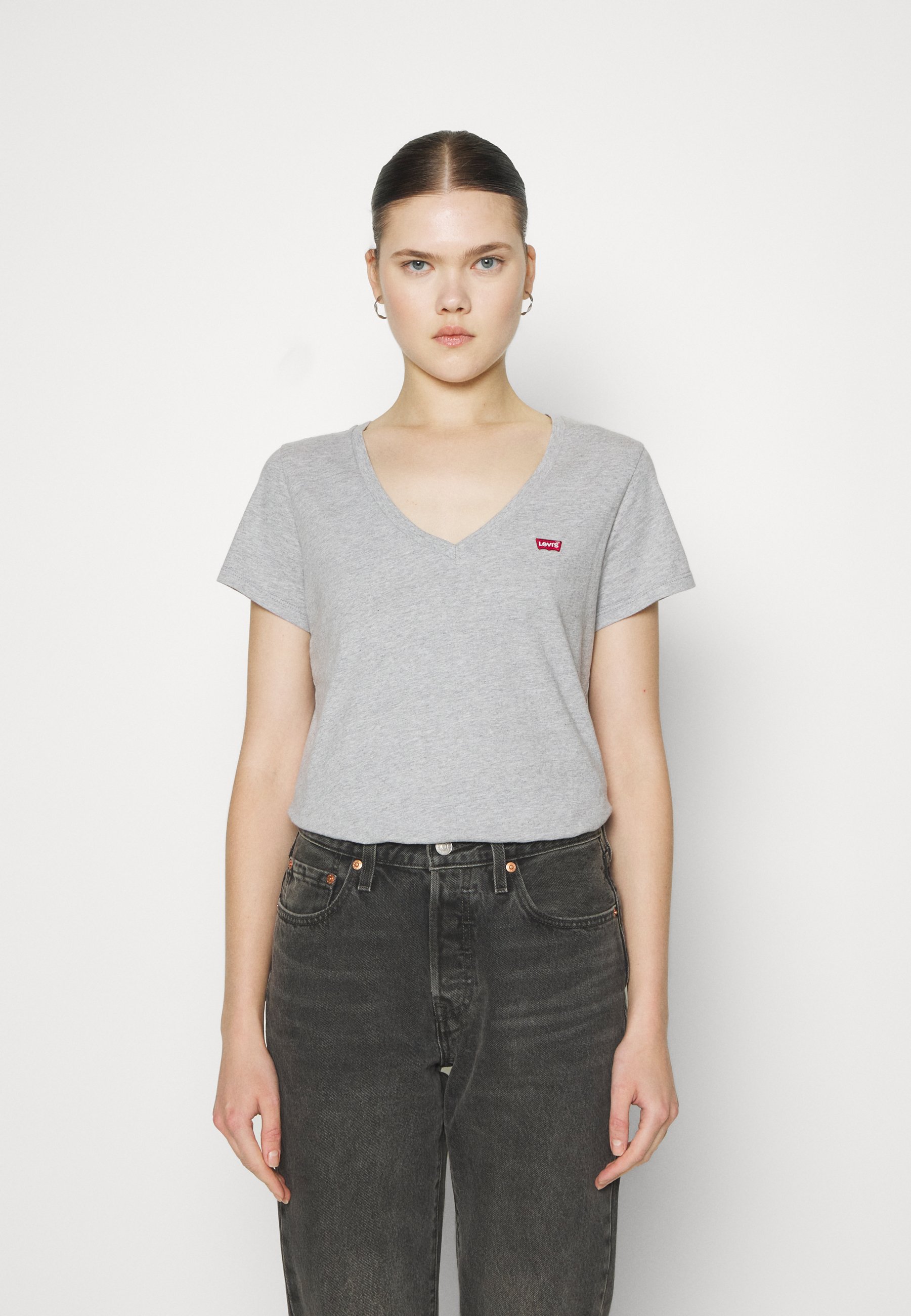 Levi's® VNECK 2 PACK - Basic T-shirt - white/grey/white