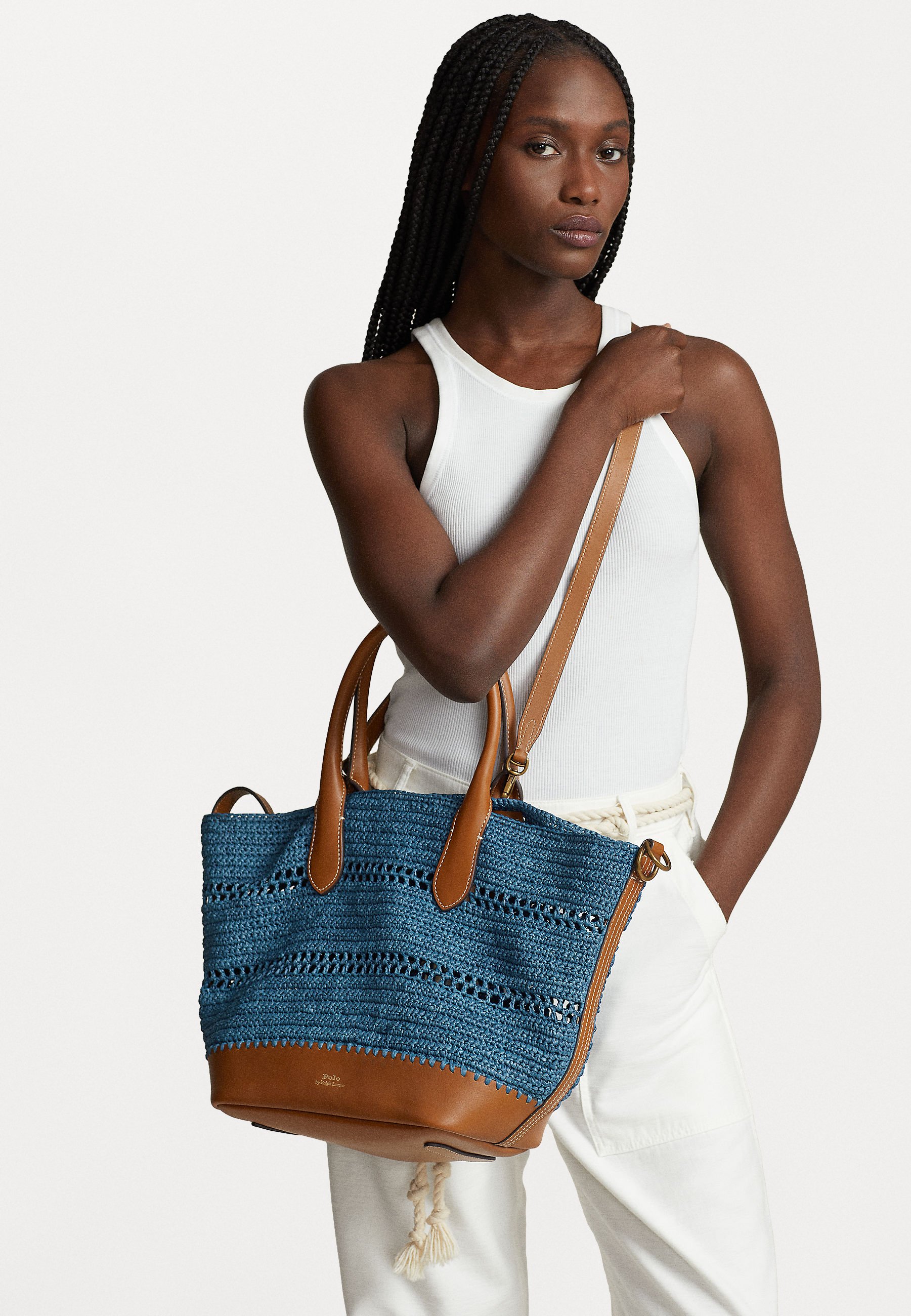 Polo Ralph Lauren TOTE MEDIUM SET - Tote bag - chambray/blue