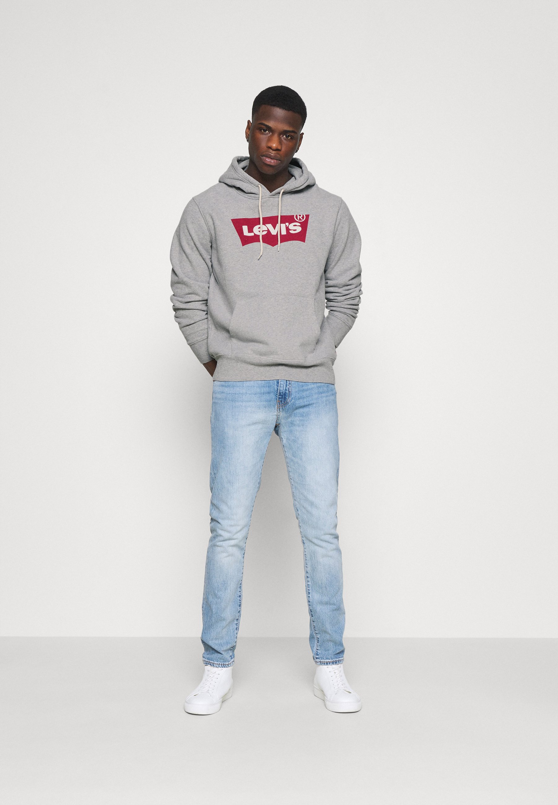Levi's® GRAPHIC HOOD - Sweatshirt - heather gray/mottled grey