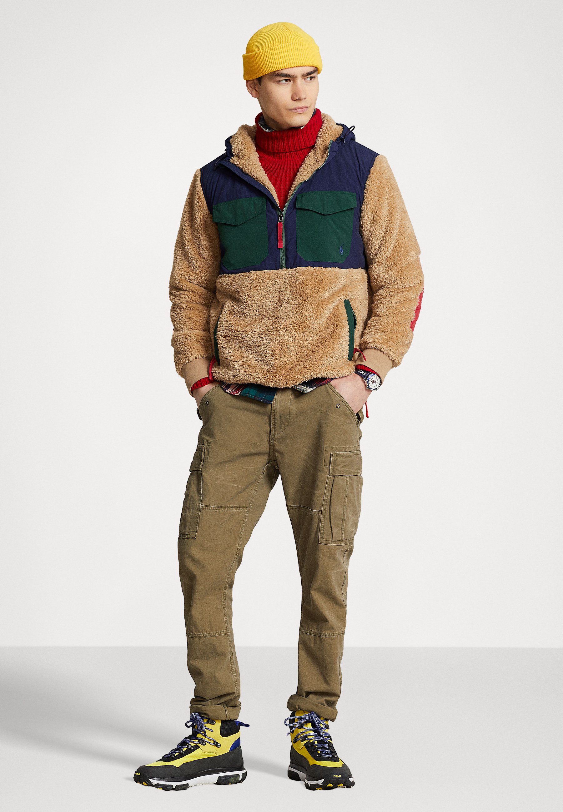 Polo Ralph Lauren LONG SLEEVE - Fleece jumper - camel multi/camel