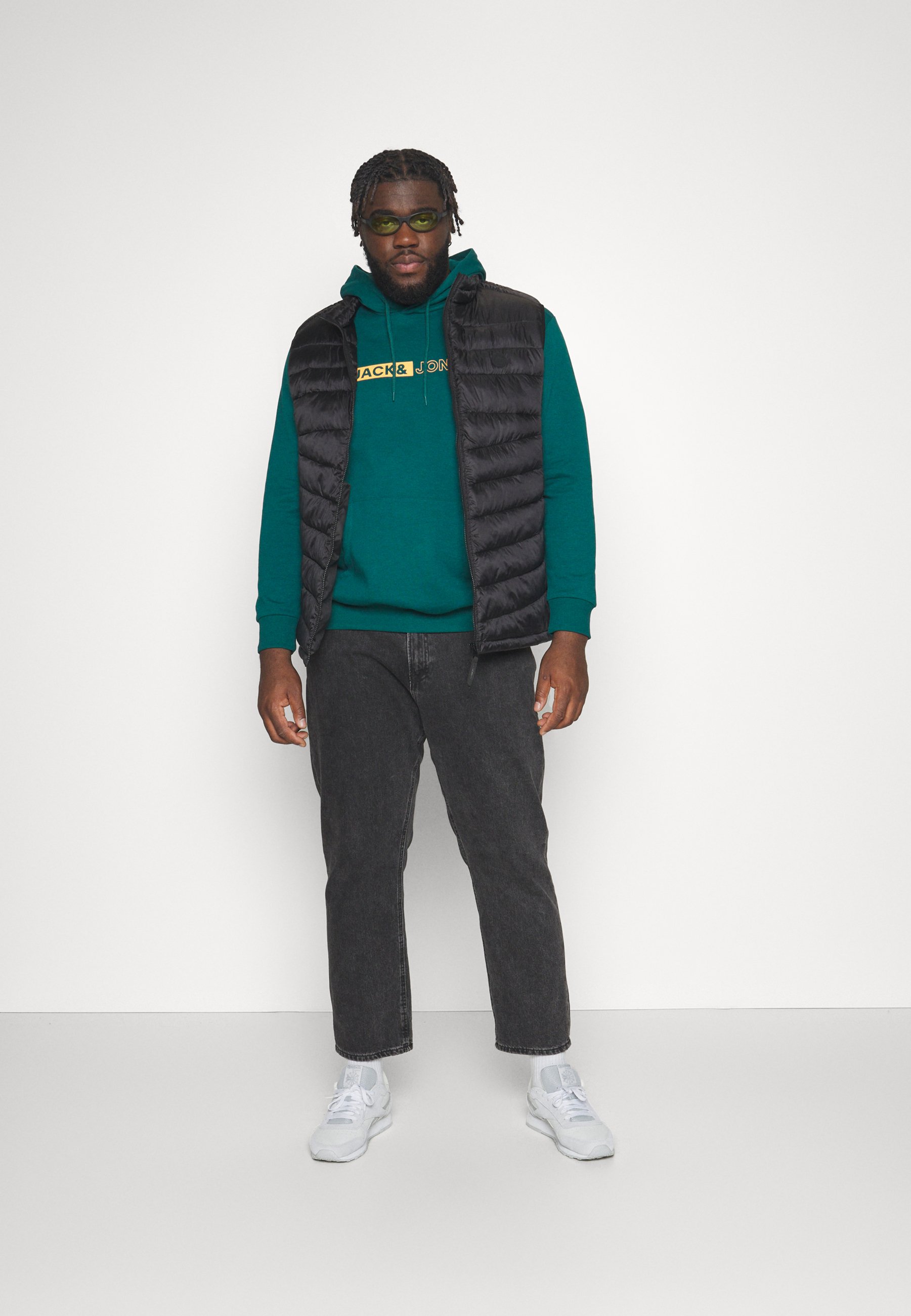 Jack &Jones JJNEO HOOD - Sweatshirt - storm/dark green
