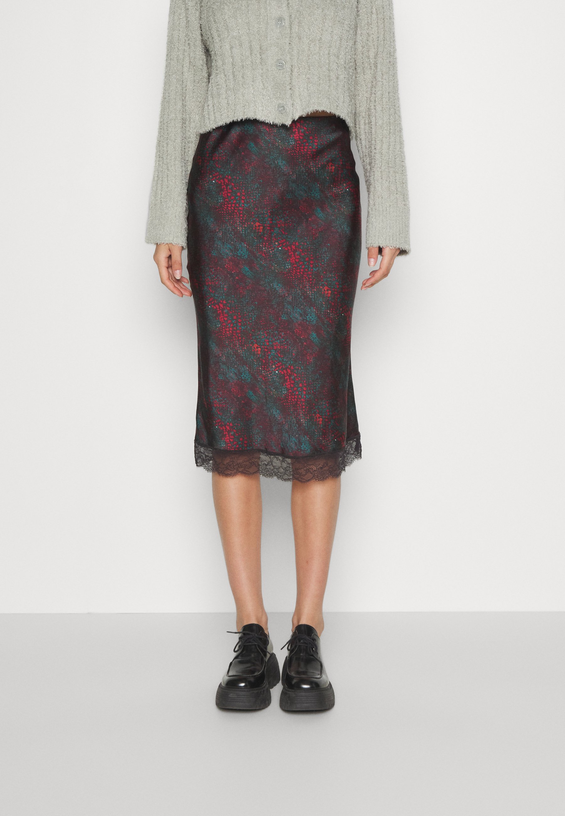 Scotch & Soda HIGH RISE MIDI SKIRT - Pencil skirt - snake/multi-coloured
