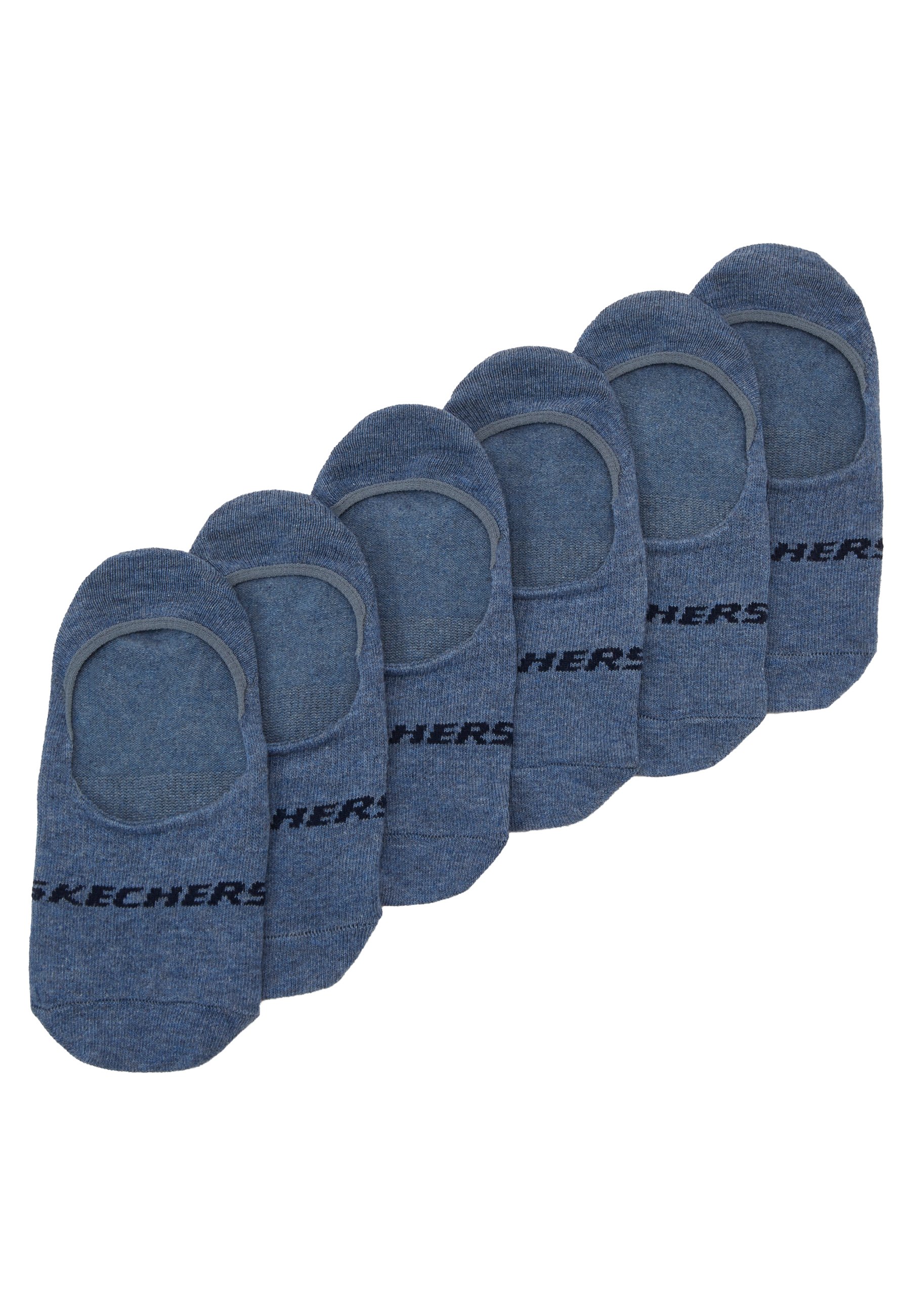 Skechers BASIC FOOTIES VENTILATION 6PACK - Trainer socks - denim melange/blue denim