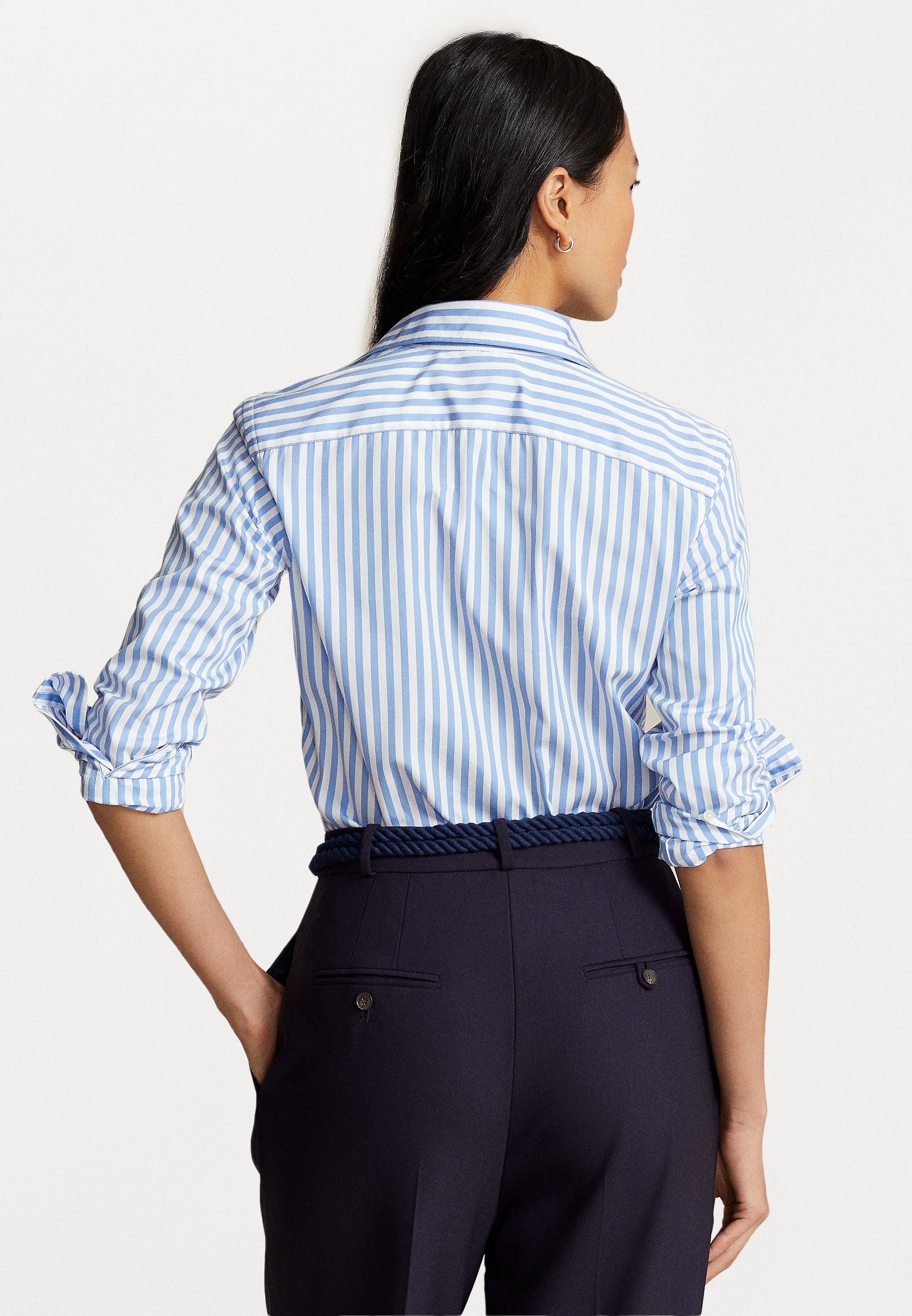 Polo Ralph Lauren LONG SLEEVE SHIRT - Button-down blouse - light blue/white stripe/blue