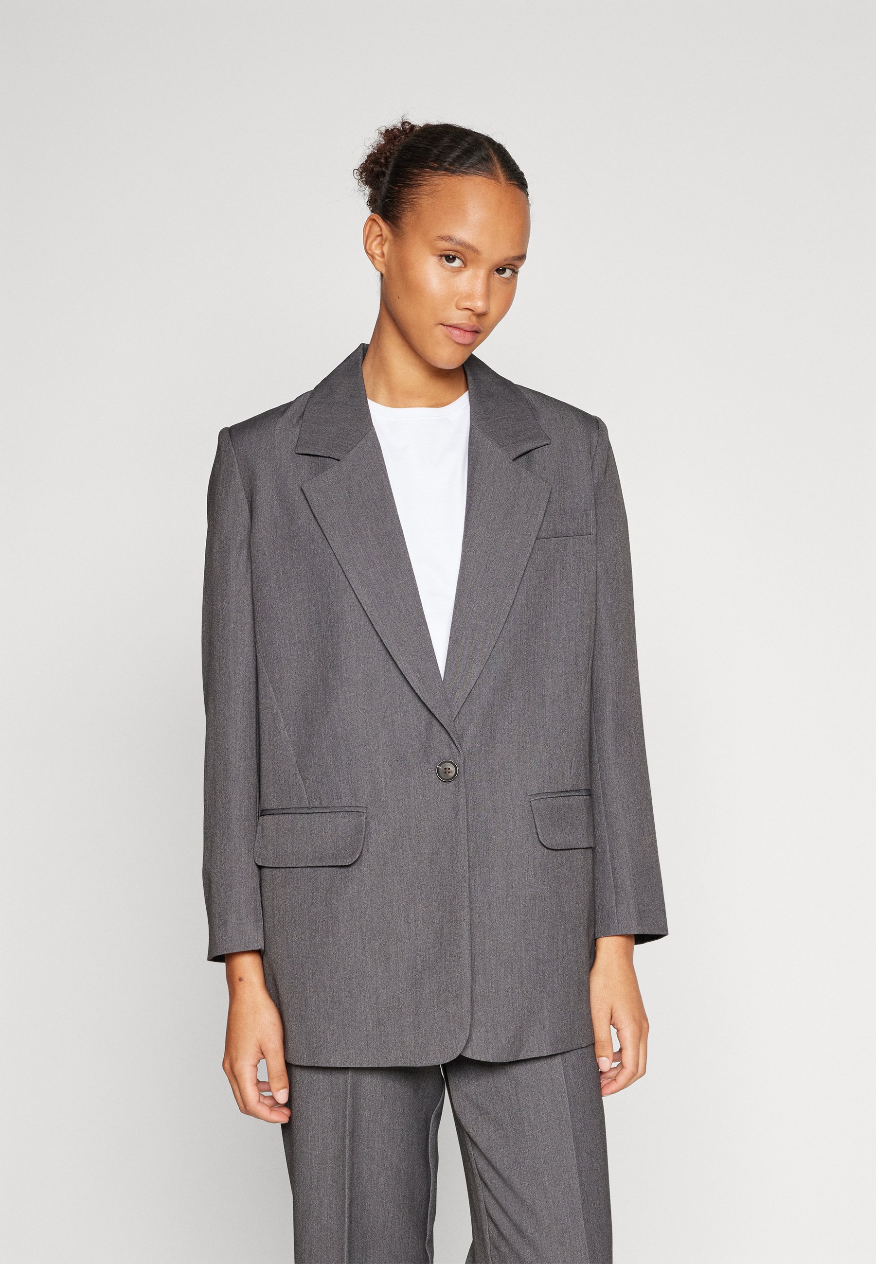 ONLY ONLHATTIE - Blazer - dark grey melange/mottled dark grey