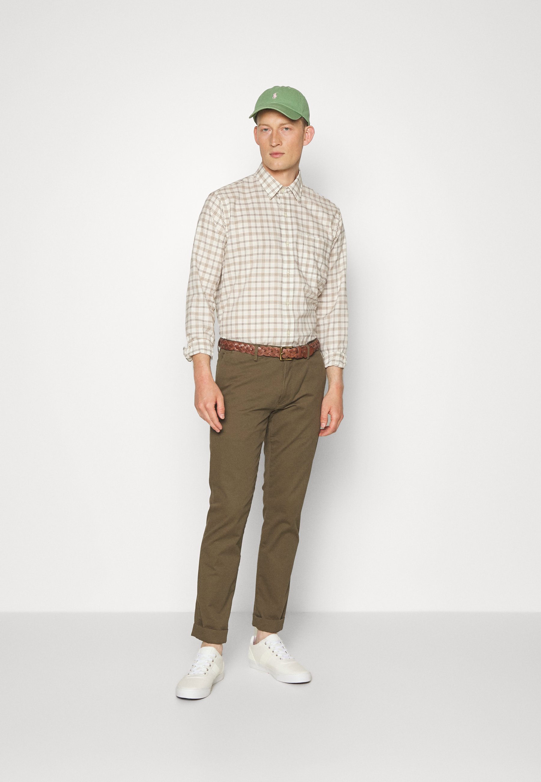 Polo Ralph Lauren LONG SLEEVE SPORT - Shirt - cream/brown/multi/beige
