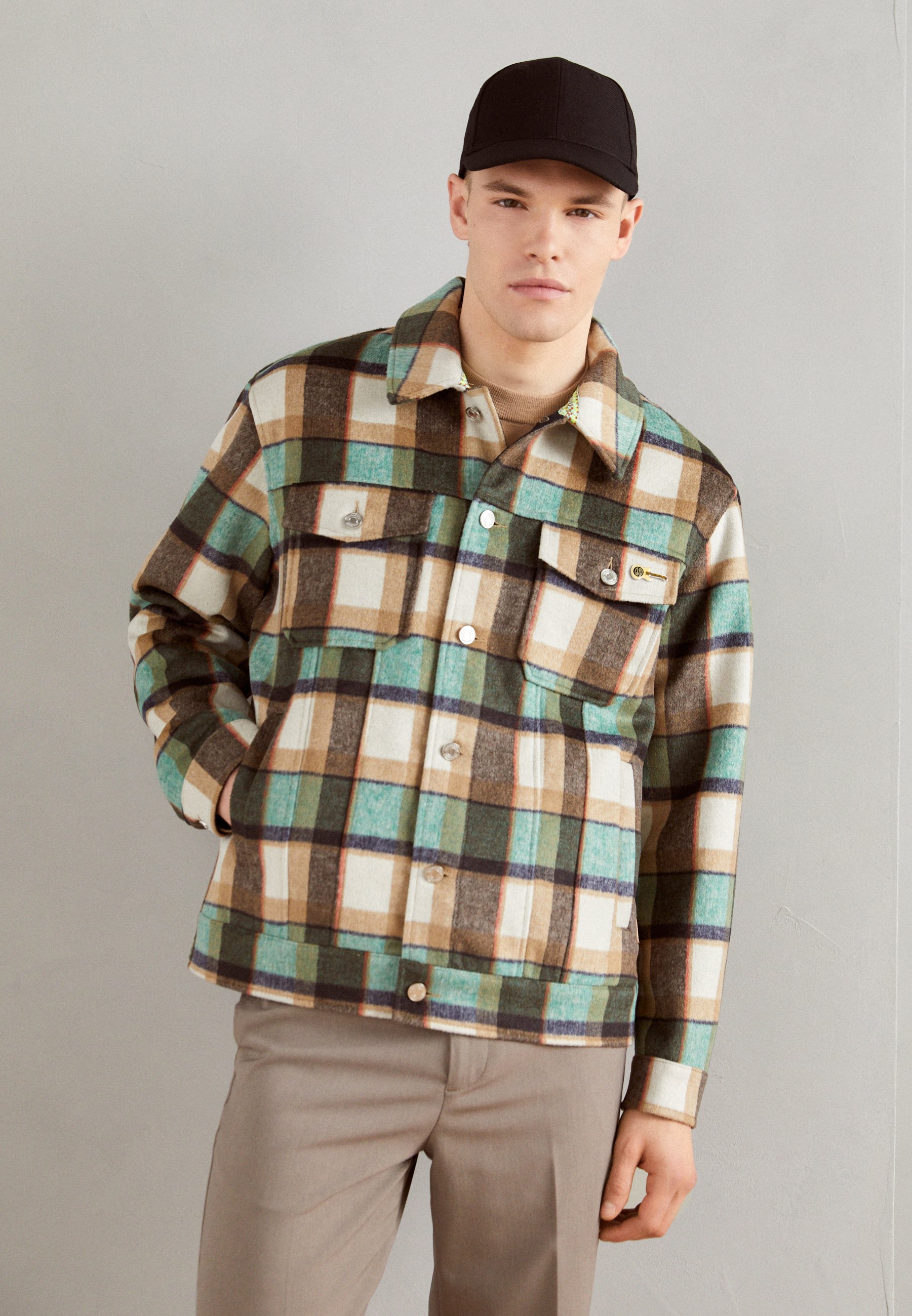 Scotch & Soda CHECK OVERSHIRT - Summer jacket - absinthe/multi-coloured