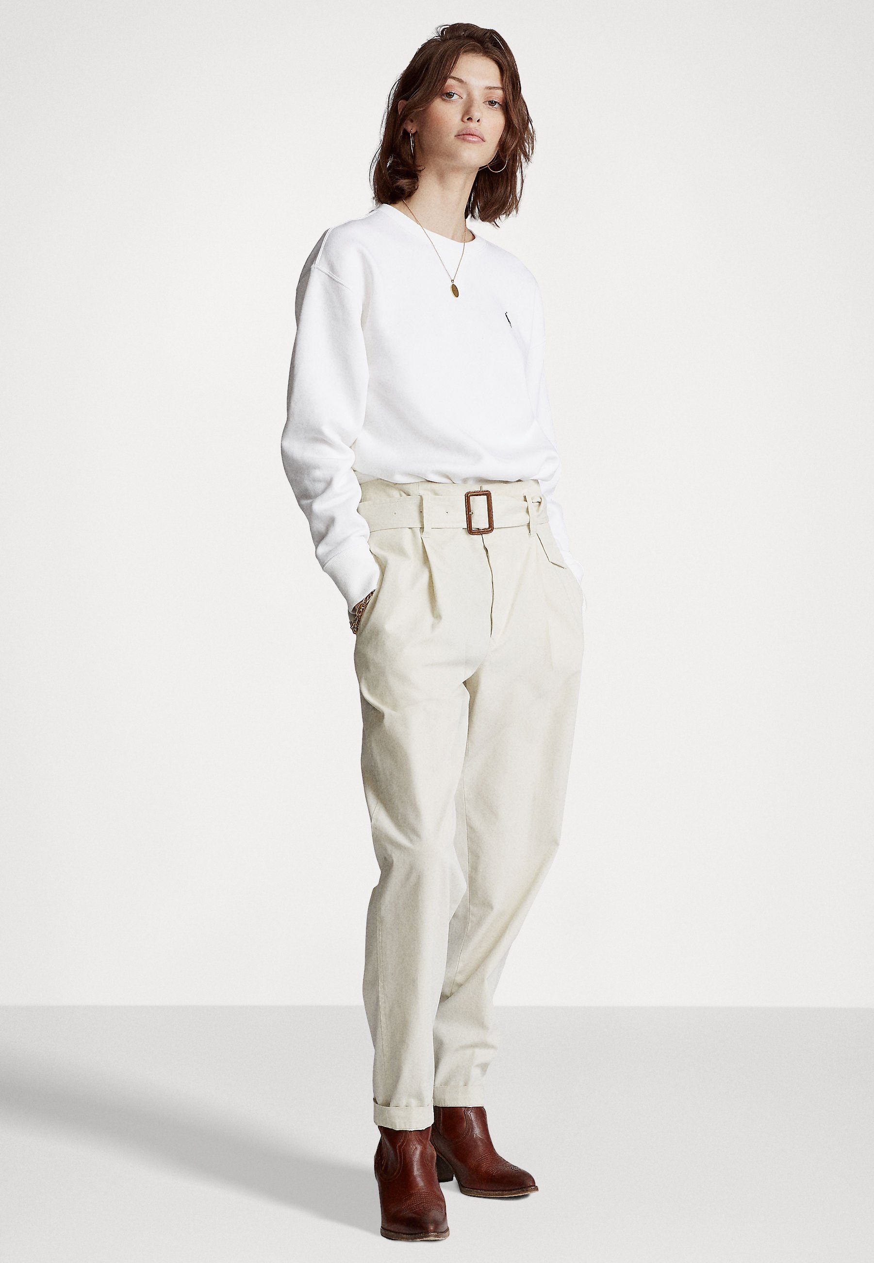 Polo Ralph Lauren LONG SLEEVE - Sweatshirt - white