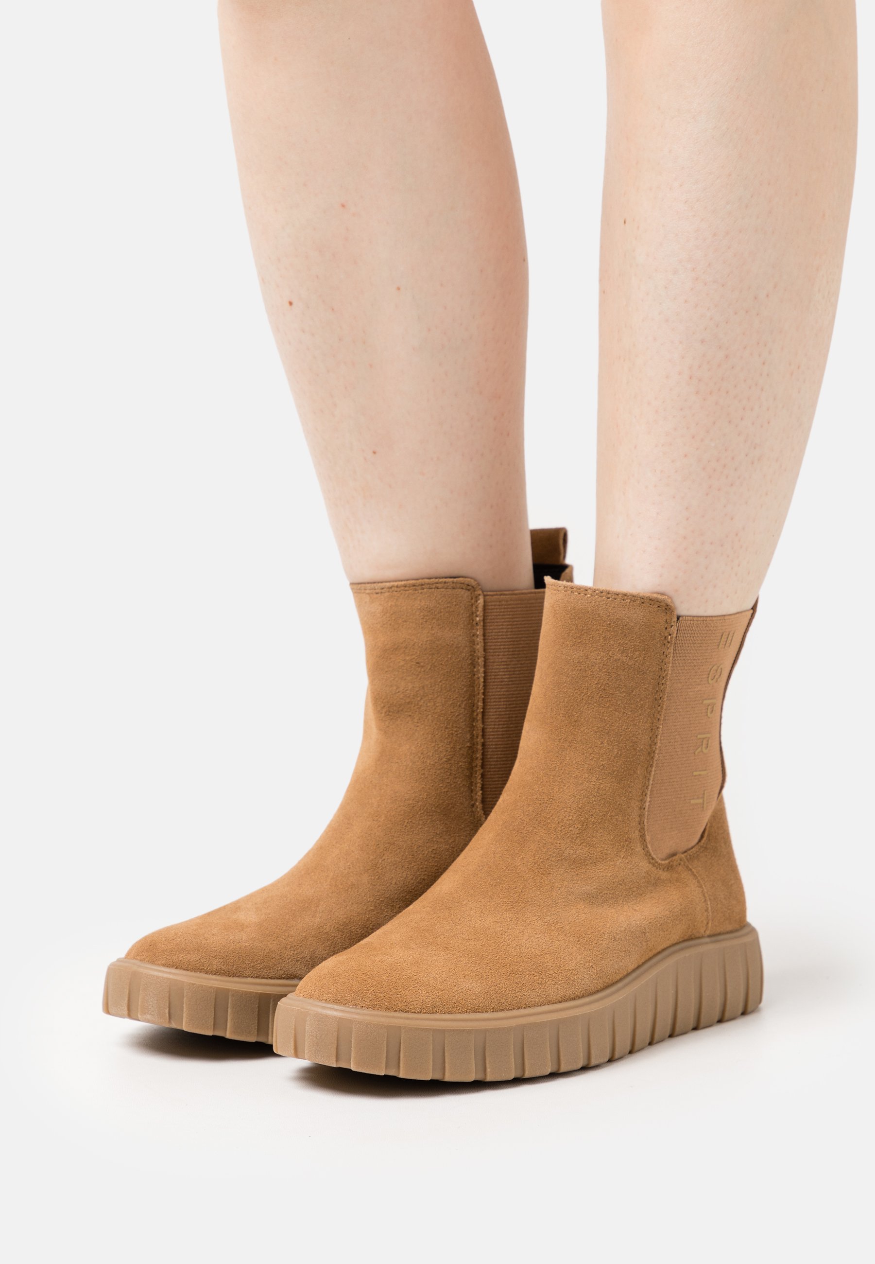 Esprit Platform ankle boots - caramel/cognac
