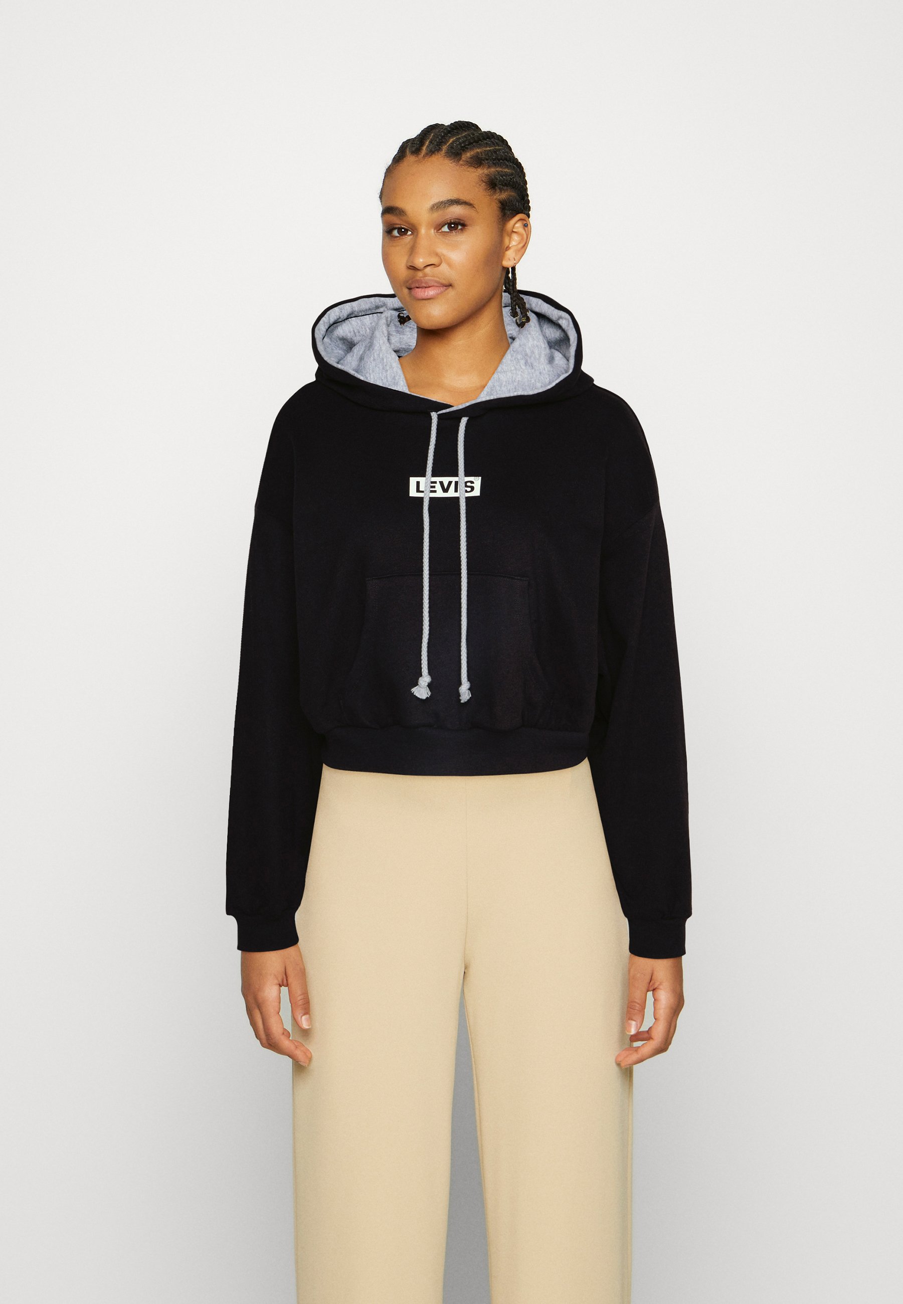 Levi's® GRAPHIC LAUNDRY HOODIE - Sweatshirt - black agate/starstruck heather/black