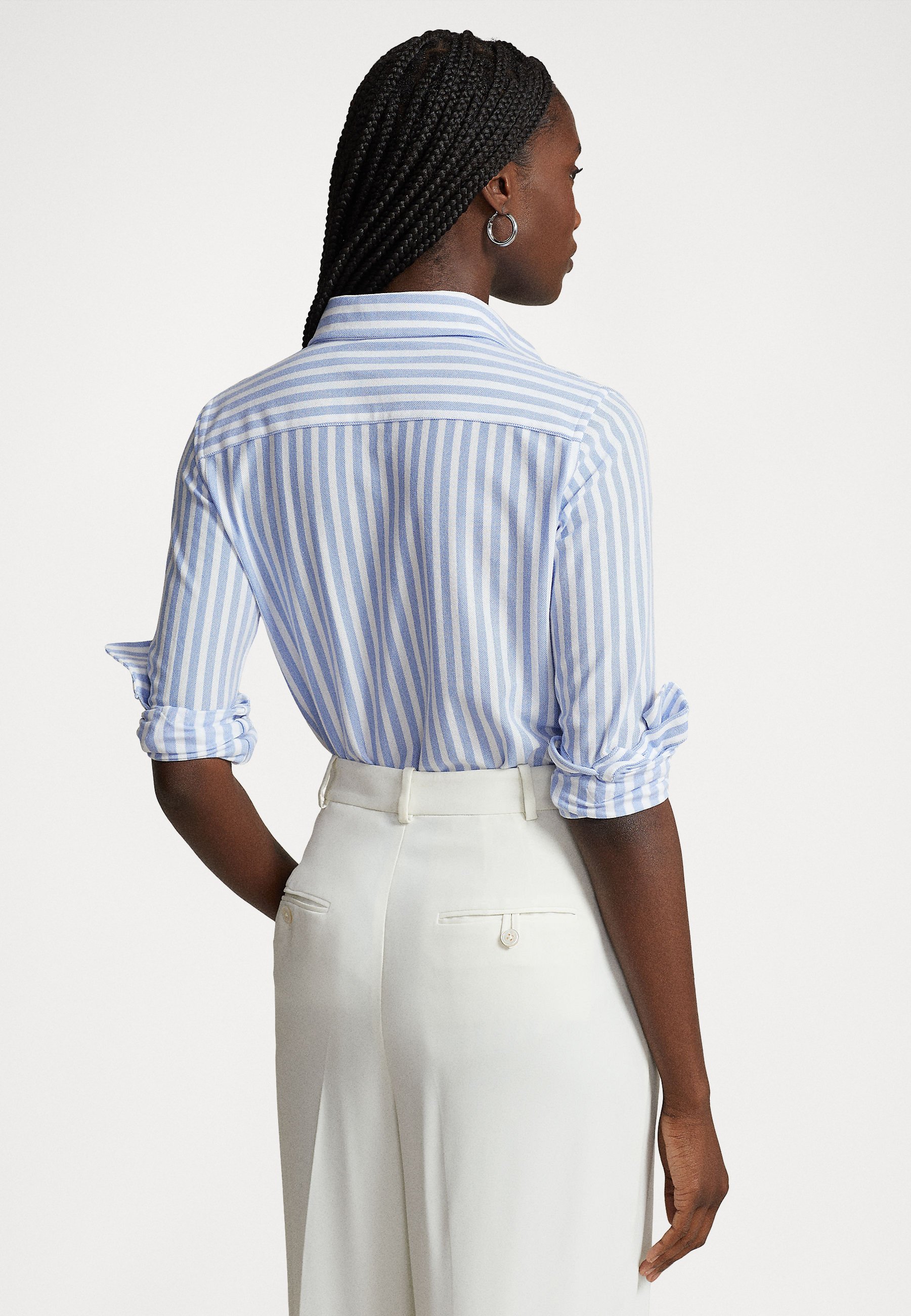 Polo Ralph Lauren LONG SLEEVE BUTTON FRONT SHIRT - Button-down blouse - hib blue/blue