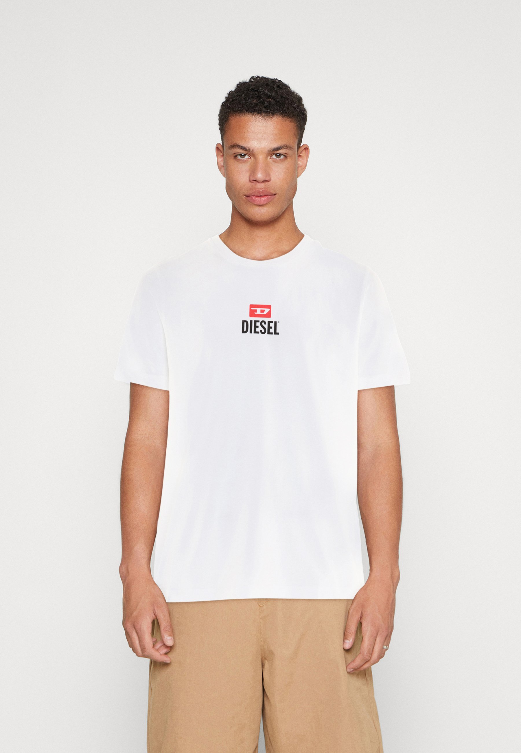 Diesel T-JUST SMALL NEW D LOGO - Print T-shirt - white