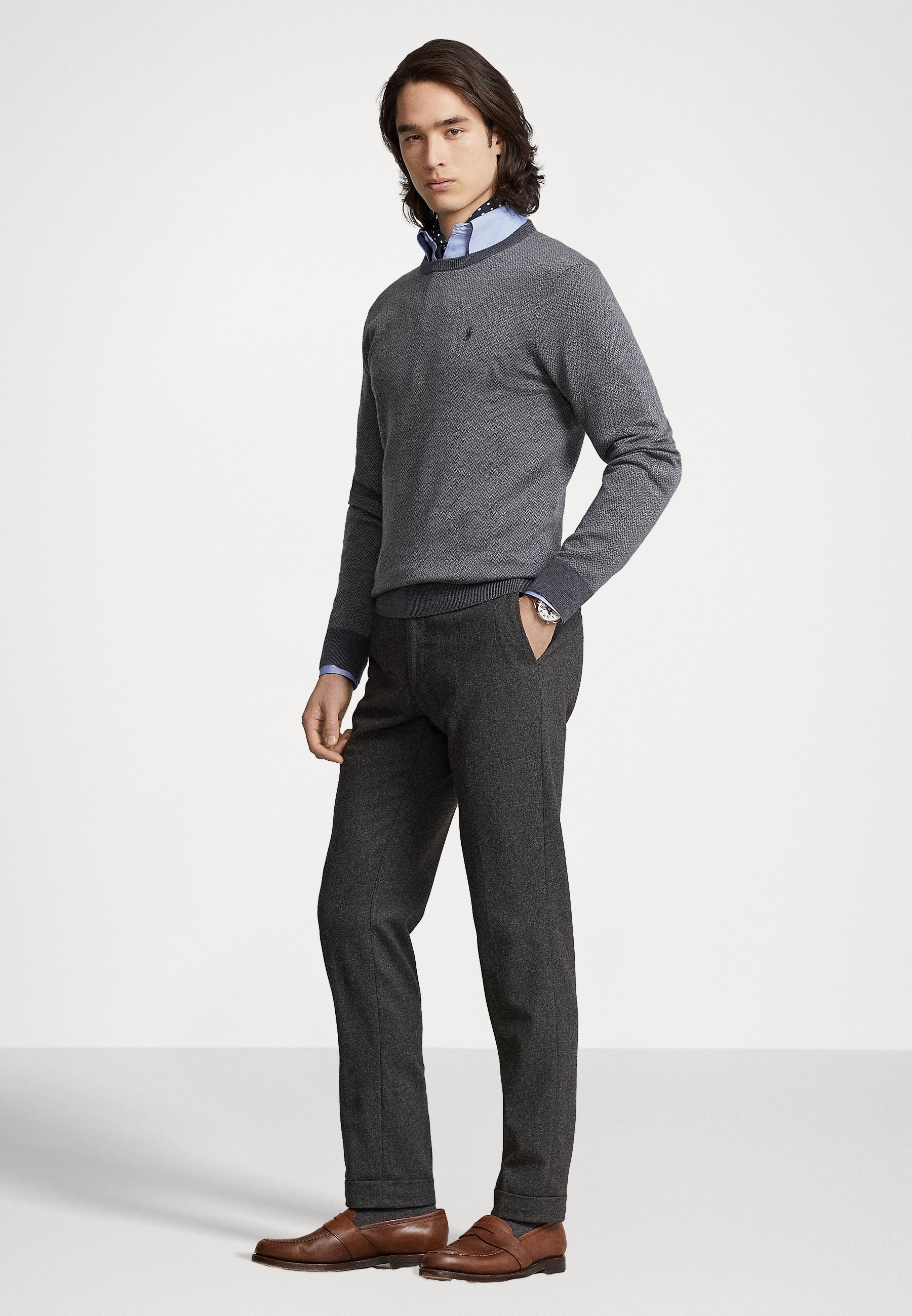 Polo Ralph Lauren LONG SLEEVE - Jumper - mid grey/grey