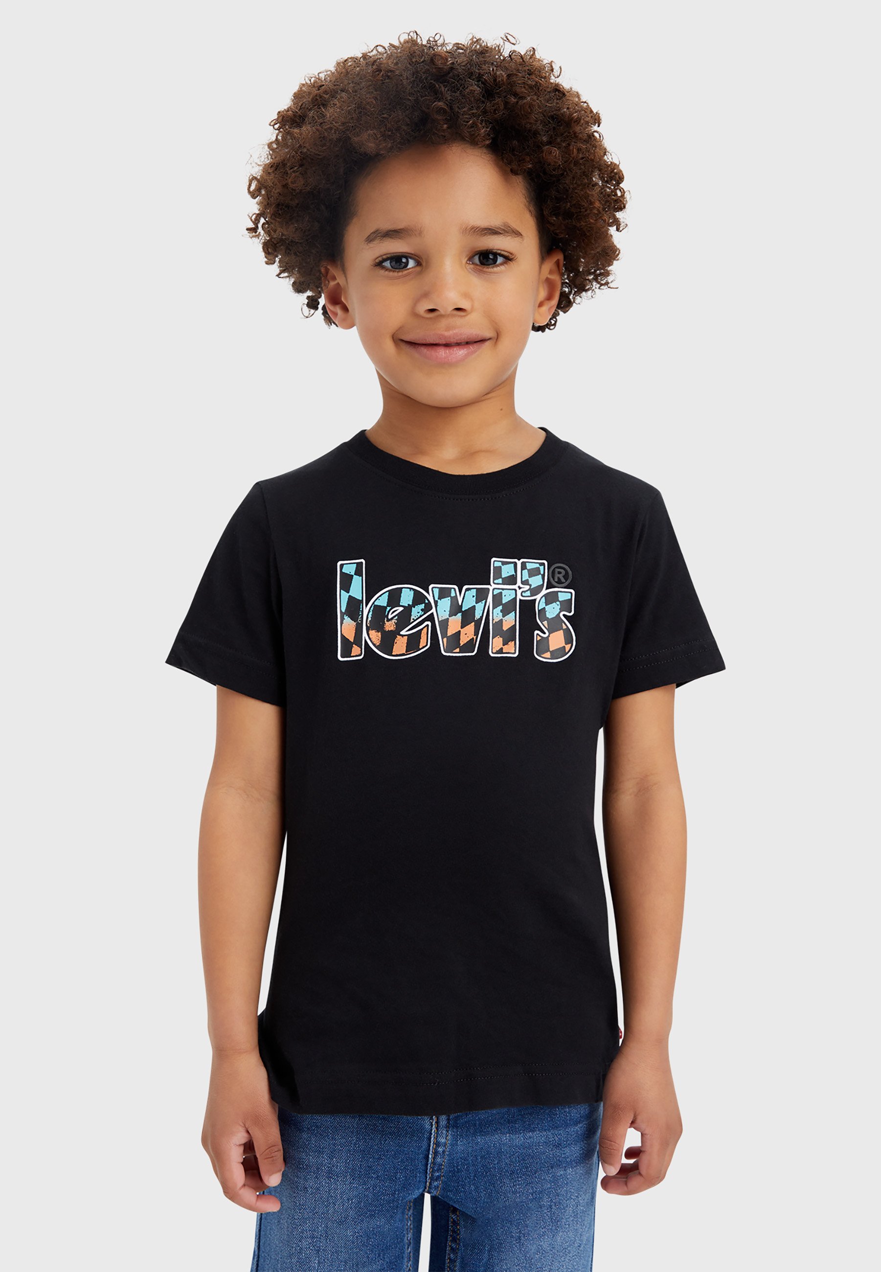 Levi's® OMBRE CHECKERED POSTER TEE - Print T-shirt - black