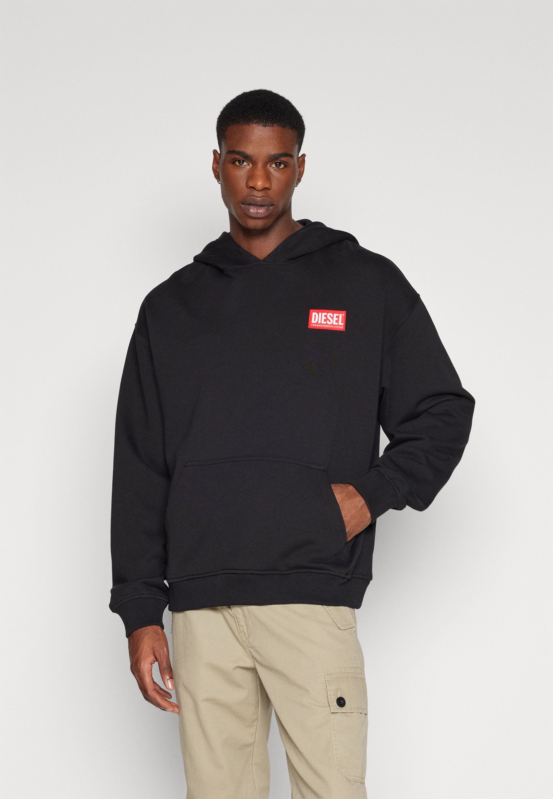 Diesel LABEL HOOD RUNWAY UNISEX - Sweatshirt - black