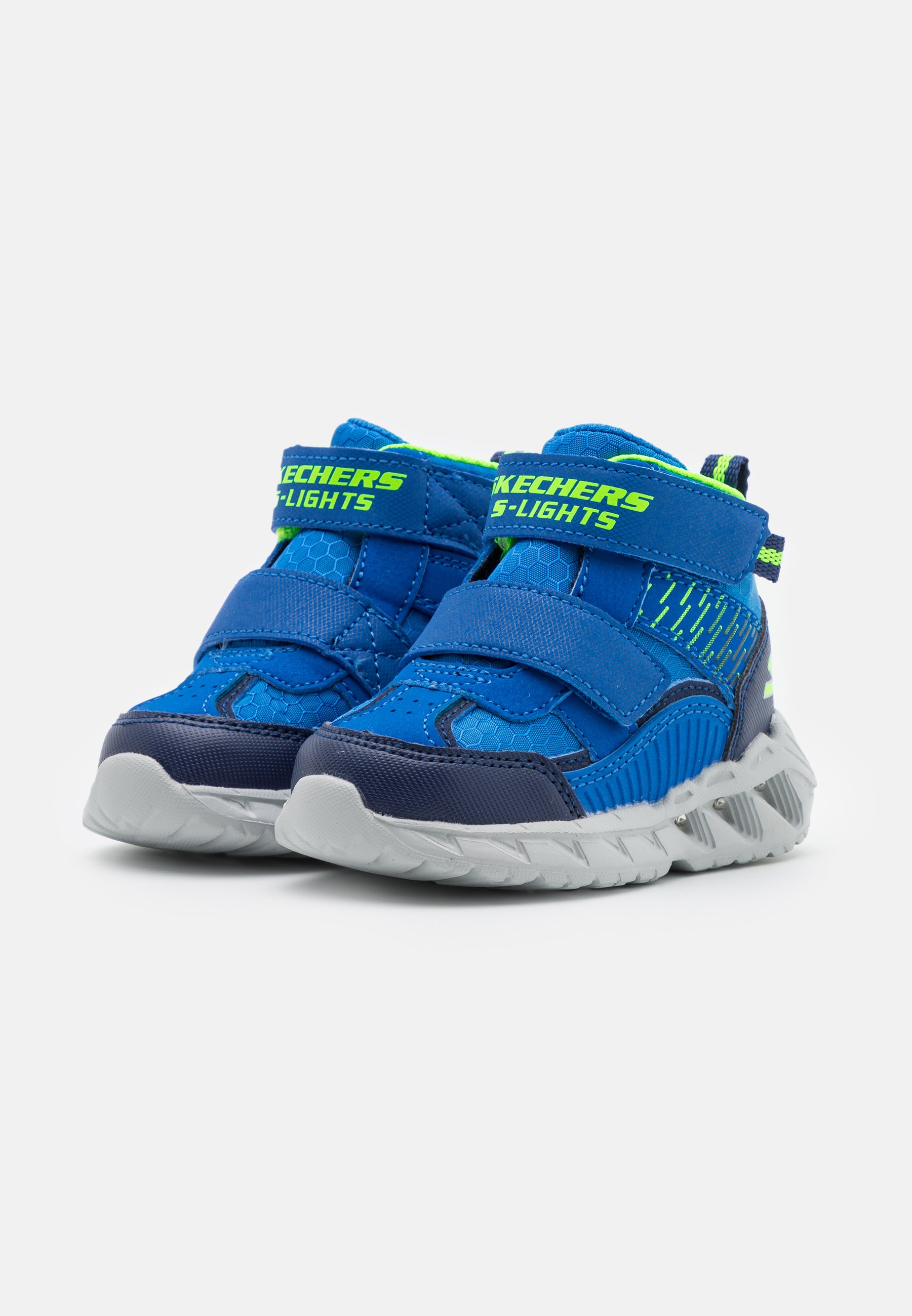 Skechers EXPOSED SIDEWALL LIGHTS - High-top trainers - blue/navy/lime/blue