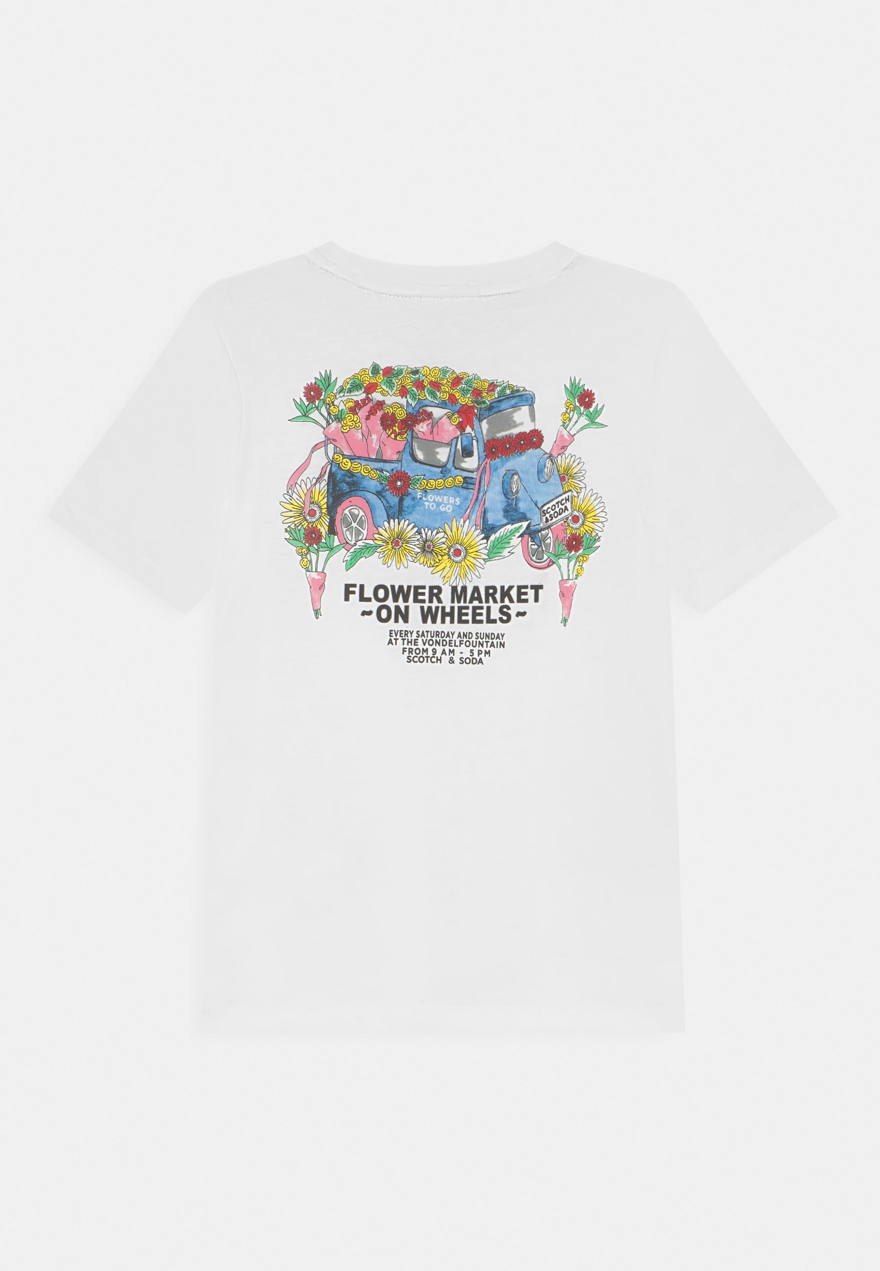 Scotch & Soda REGULAR-FIT FLOWER MARKET ARTWORK - Print T-shirt - off white/off-white