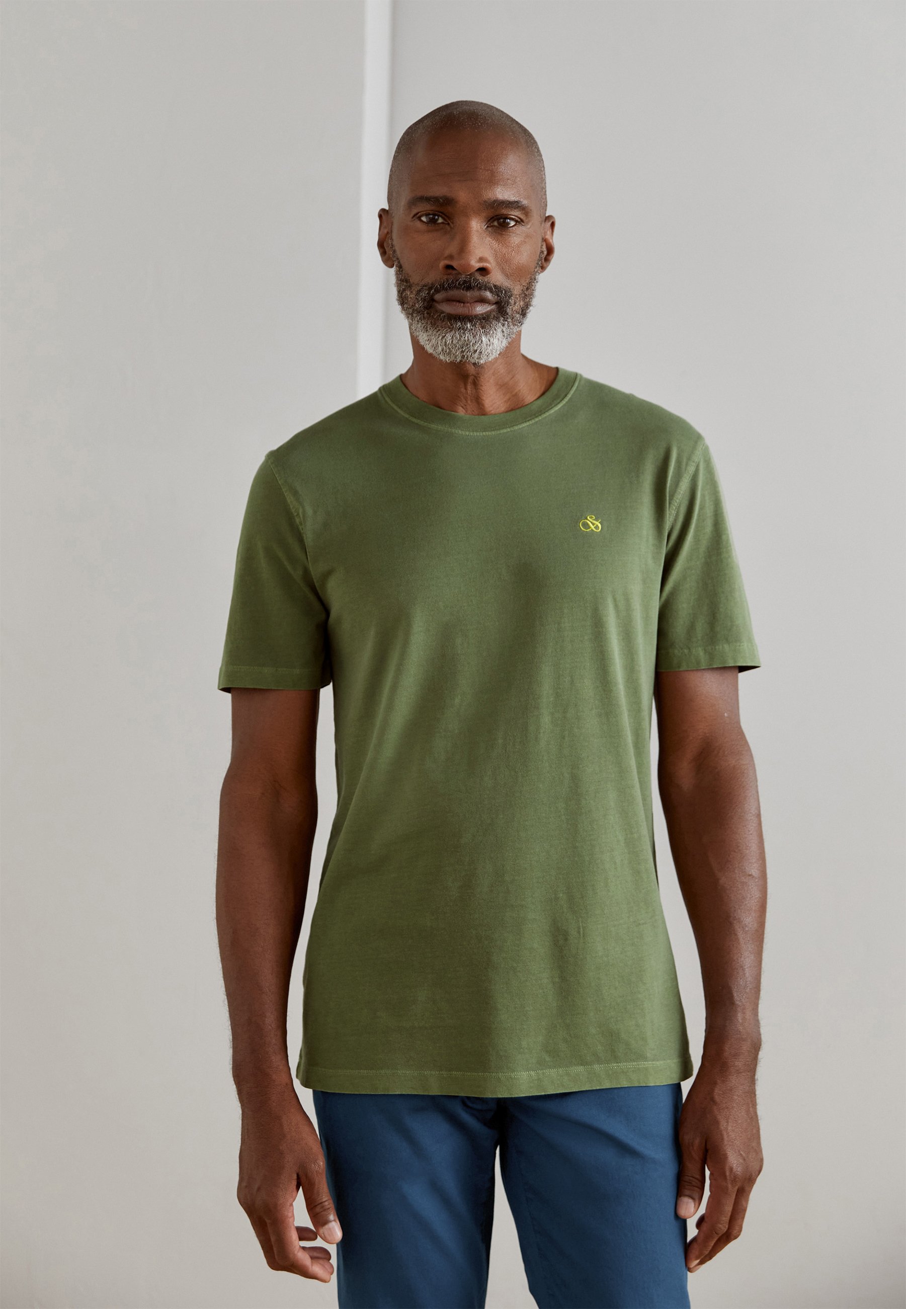 Scotch & Soda LOGO - Basic T-shirt - field green/dark green