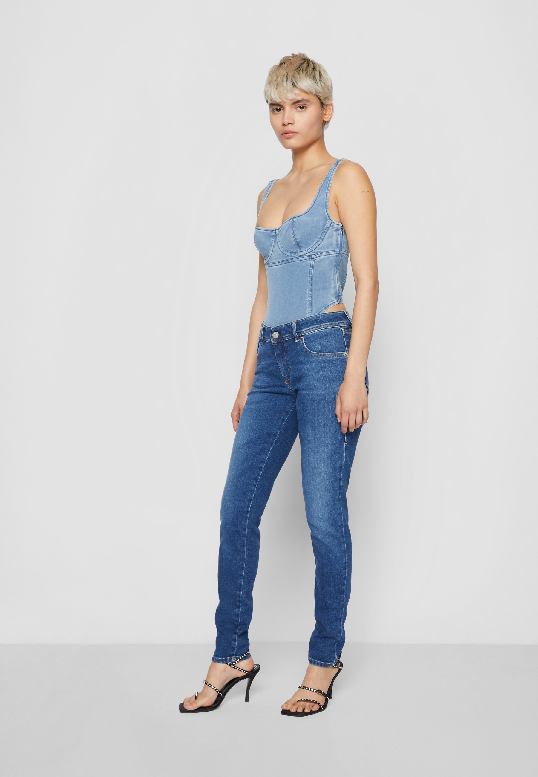 Diesel 2018 SLANDY-LOW DIESEL LIBRARY - Jeans Skinny Fit - dark blue/blue denim
