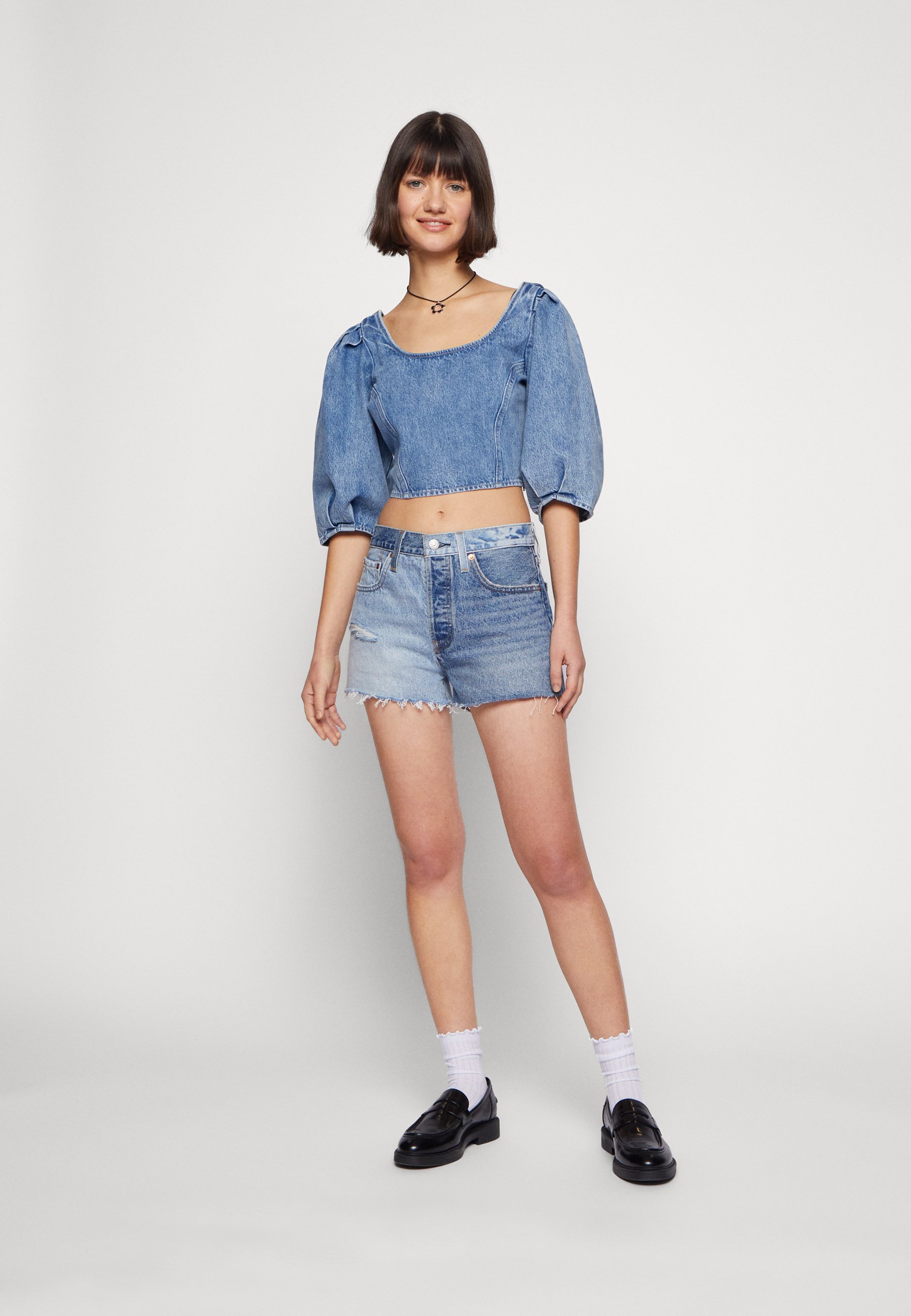 Levi's® 501® ORIGINAL TWO TONE SHORTS - Denim shorts - two tone indigo/blue denim