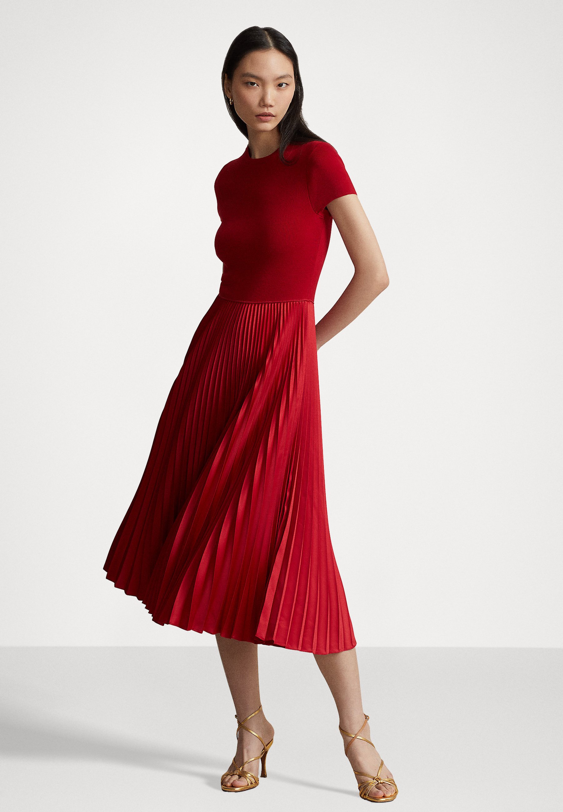Polo Ralph Lauren SHORT SLEEVE DRESS - Cocktail dress / Party dress - red