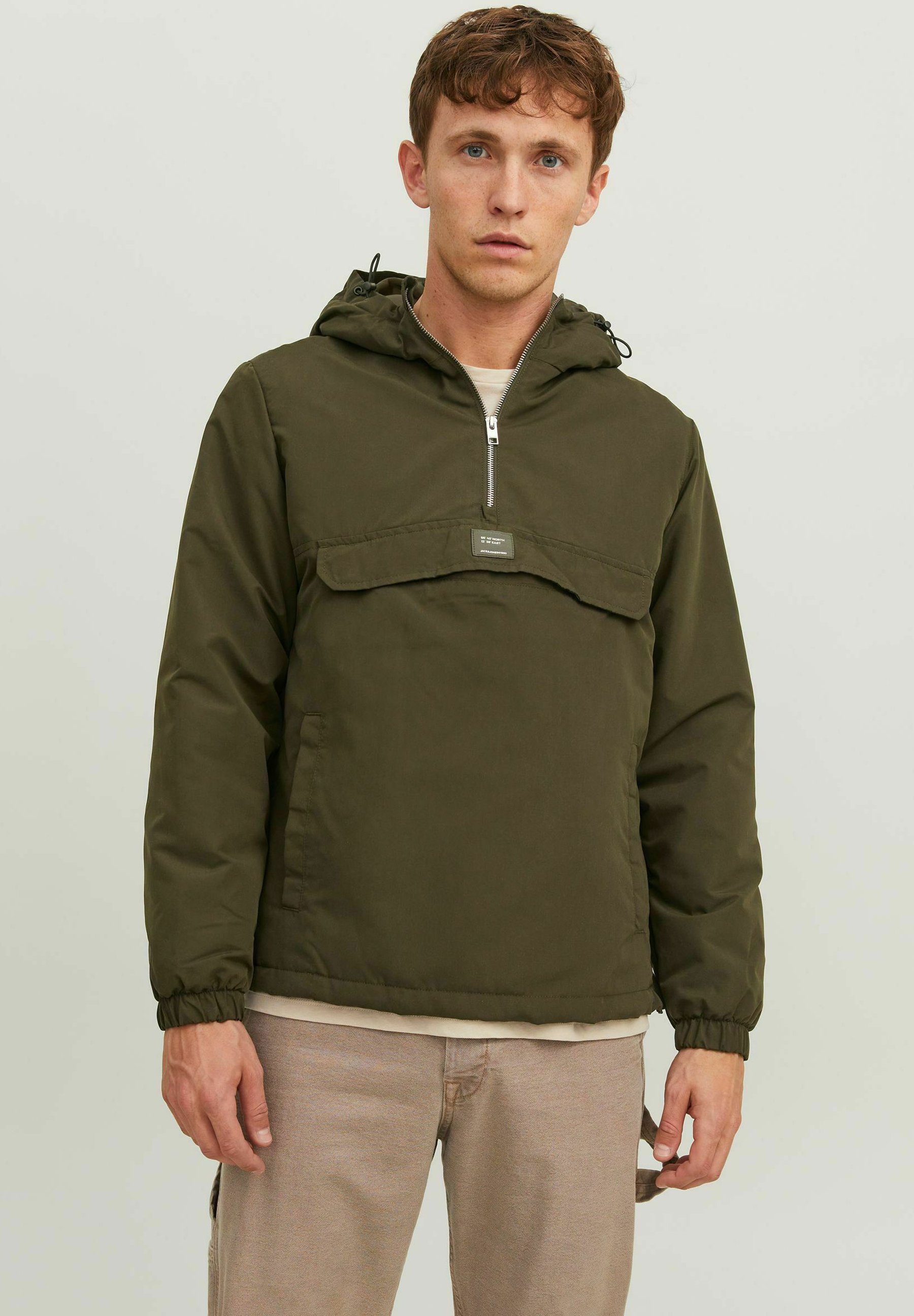 Jack &Jones HALF-ZIP - Windbreaker - rosin/olive