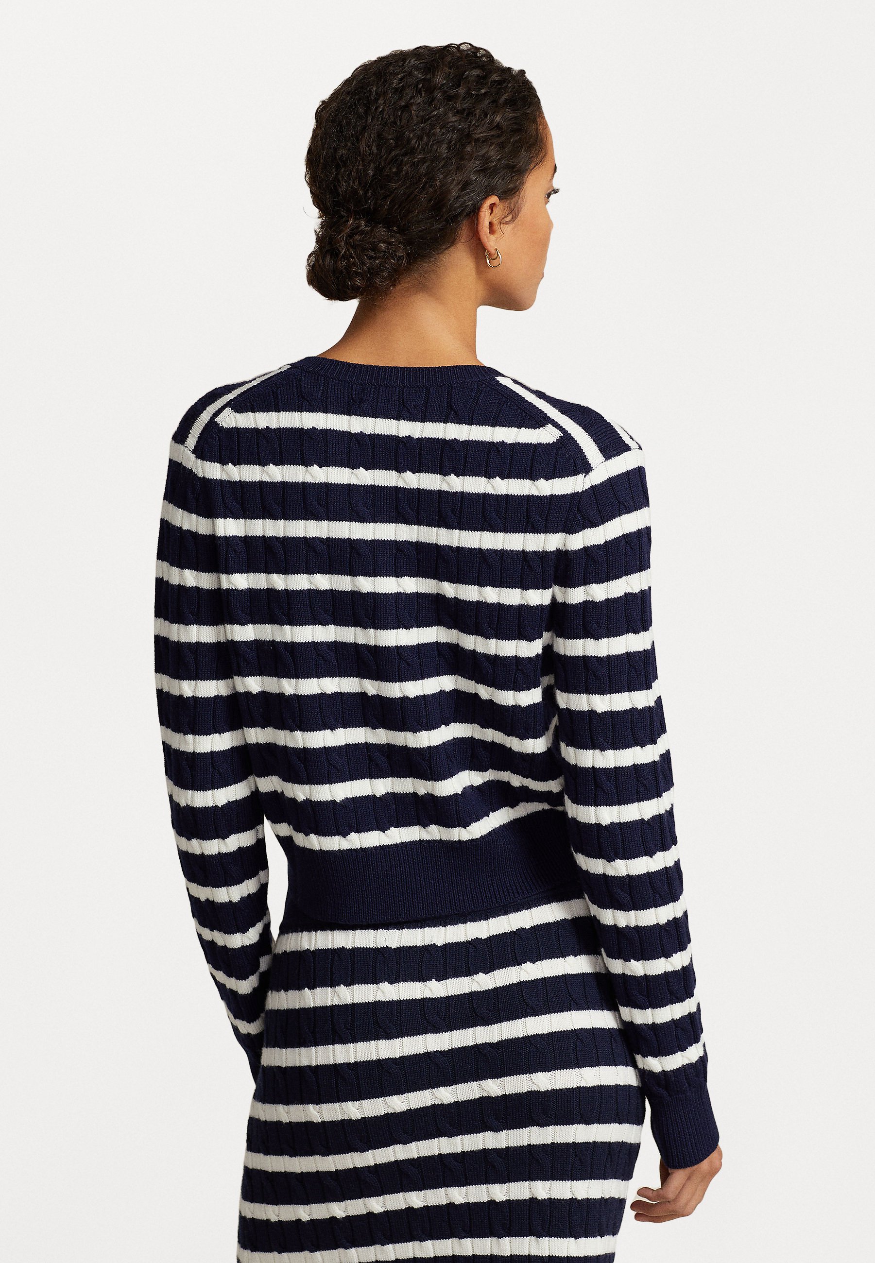 Polo Ralph Lauren LONG SLEEVE CARDIGAN - Cardigan - hunter navy/cream/blue