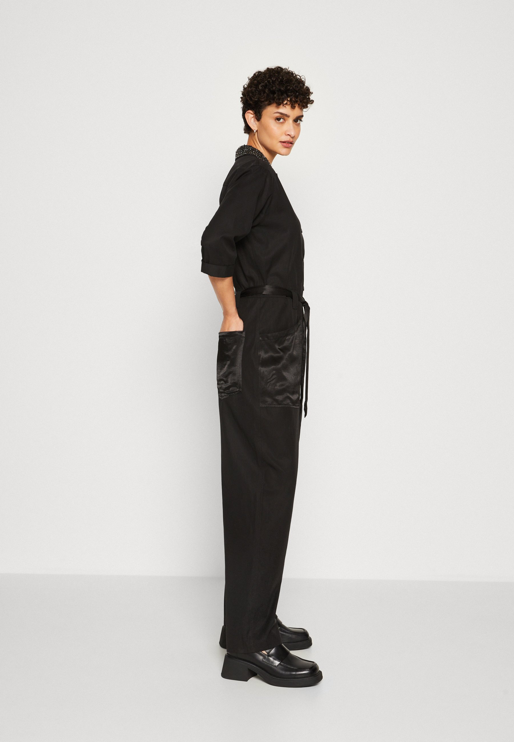 Scotch & Soda BEADED COLLAR - Jumpsuit - evening black/black
